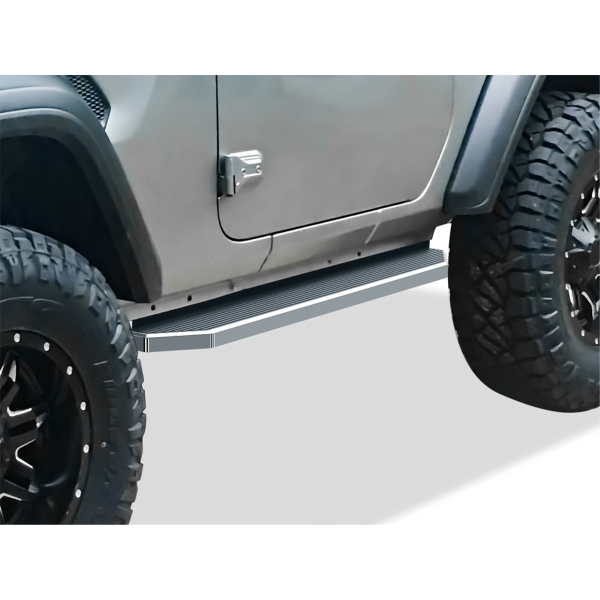 Stainless Steel Both Sides Running Board-H Series 2007-2018 Jeep Wrangler Jk 2-Door (Factory Sidesteps Or Rock Rails Have To Be Removed)