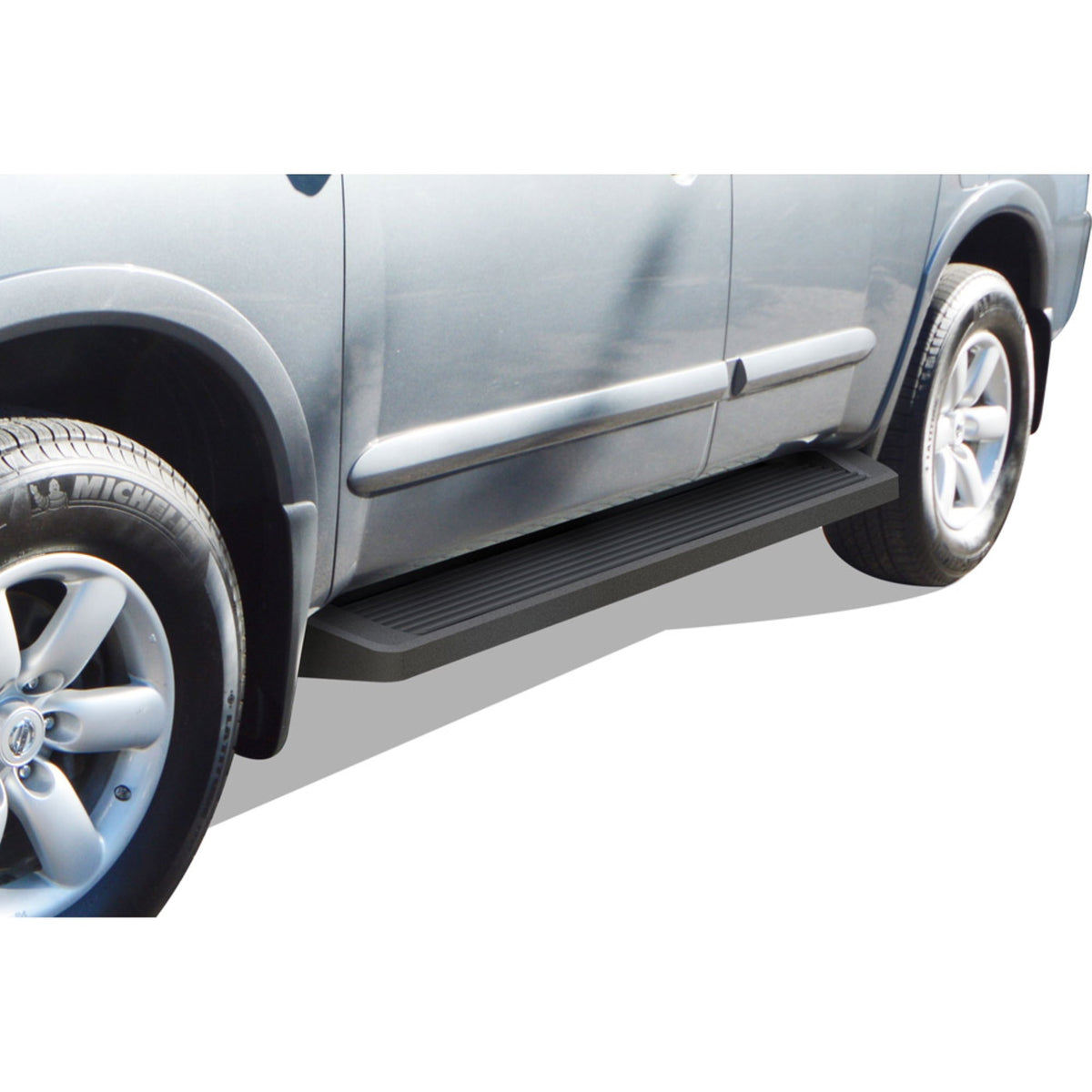2004-2021 Nissan Titan Crew Cab (Exl. 2016 Models)\ 2016-2021 Nissan Titan Xd Crew Cab 6061 Aircraft Aluminum Black Finishing 6 Inch Irunning Board Door To Door