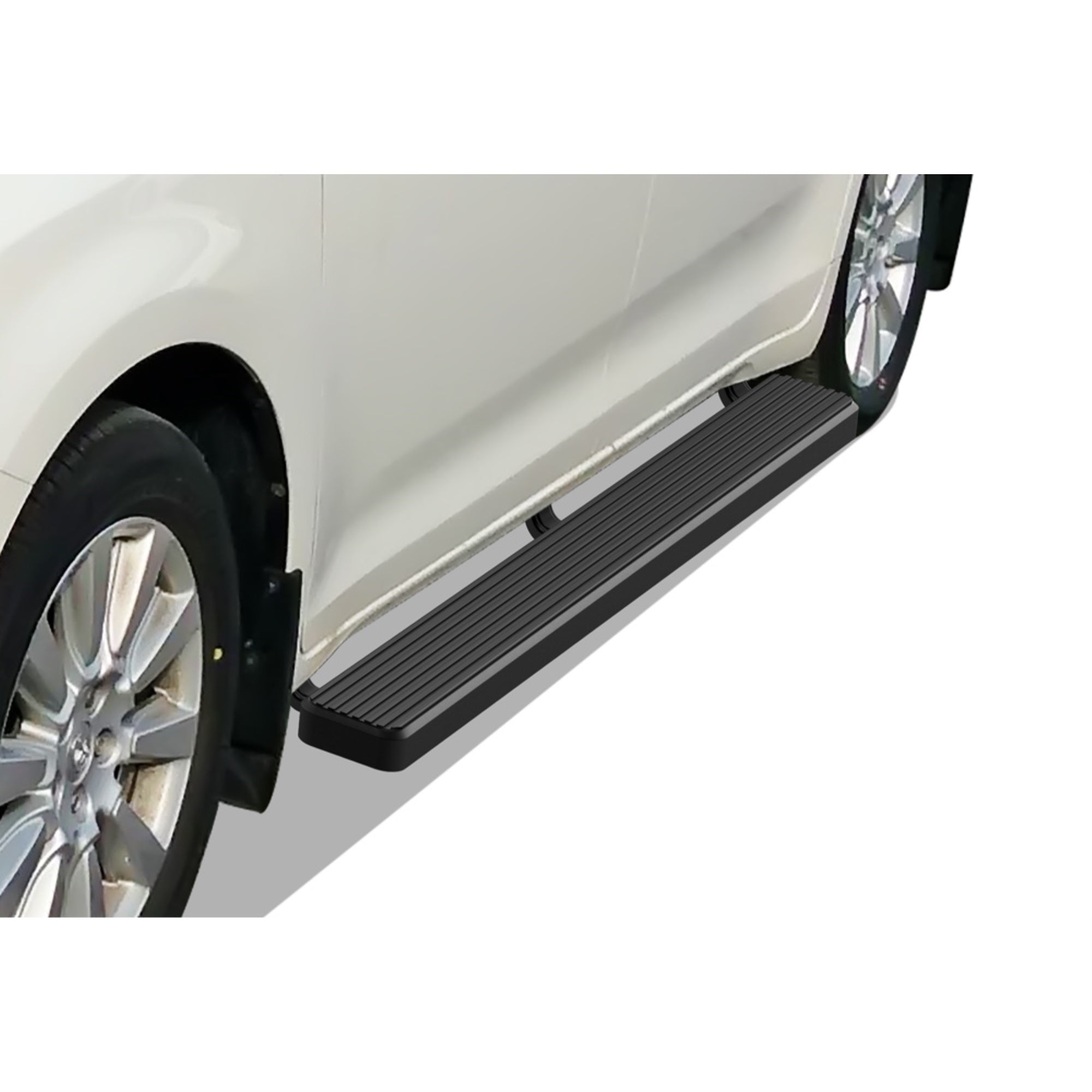 2011-2020 Toyota Sienna (Excl. Se Model) Stainless Steel With 6061 Aluminum Step Pad Black Finish 5-Inch Door To Door Side Step Istep 5 Inch Ss