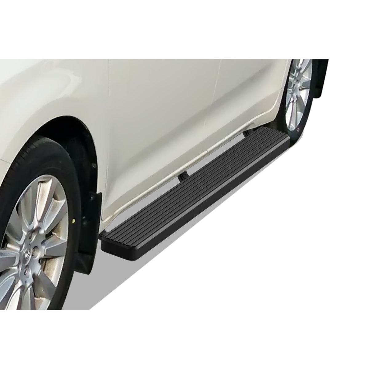 2011-2020 Toyota Sienna (Excl. Se Model) Stainless Steel With 6061 Aluminum Step Pad Black Finish 5-Inch Door To Door Side Step Istep 5 Inch Ss