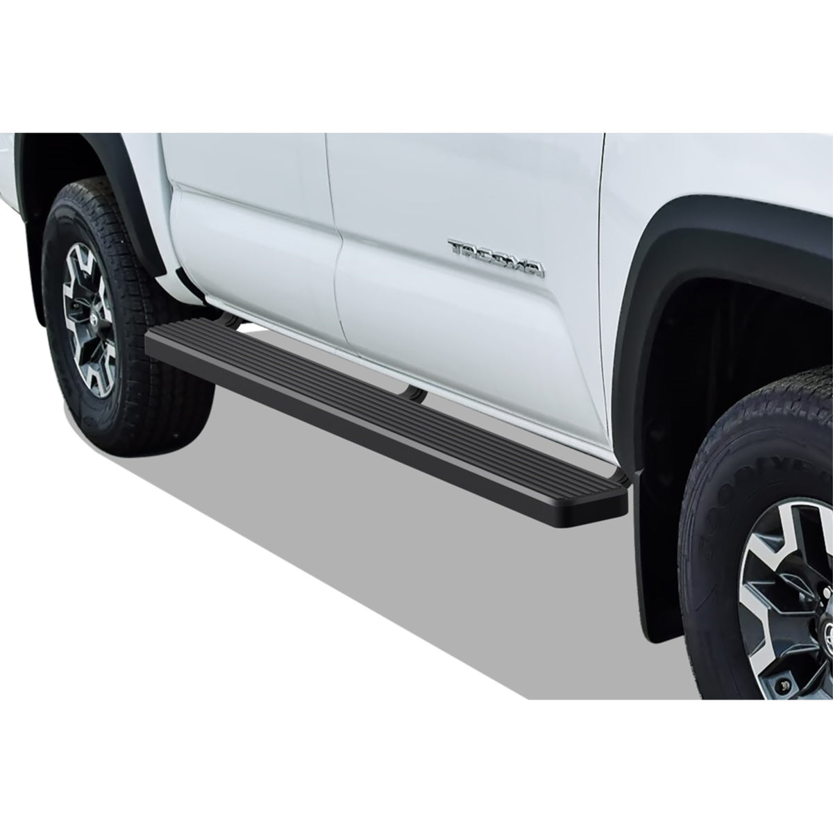 2005-2021 Toyota Tacoma Double Cab/Crew Cab Stainless Steel With 6061 Aluminum Step Pad Black Finish 6-Inch Door To Door Side Step Istep 6 Inch Ss