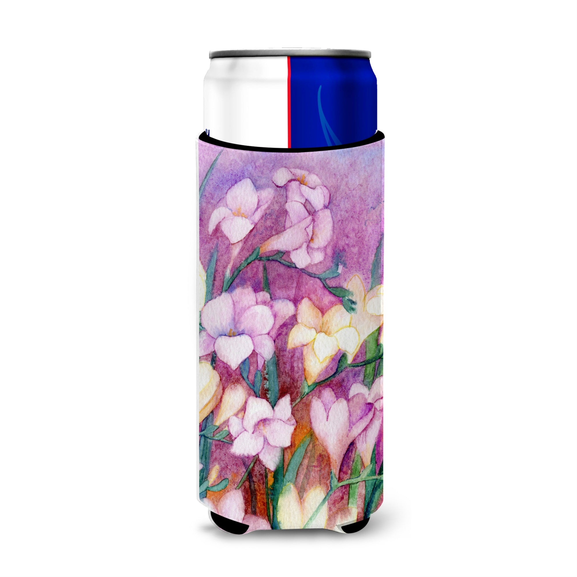 Caroline'S Treasures Freesias Michelob Ultra Koozies For Slim Cans, Multicolor
