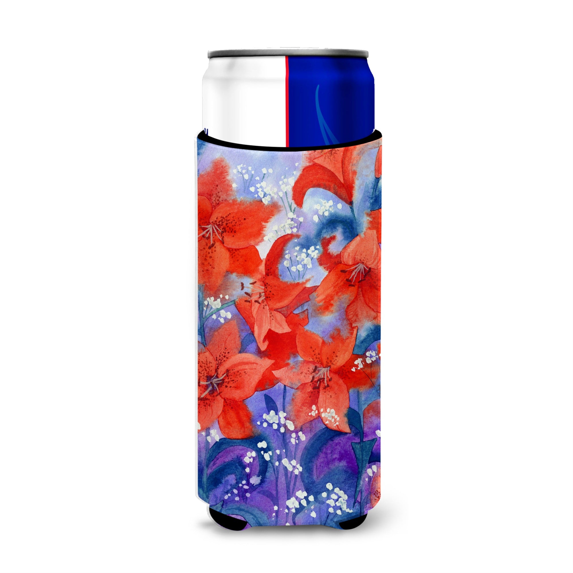 Caroline'S Treasures Lilies Michelob Ultra Koozies For Slim Cans, Multicolor