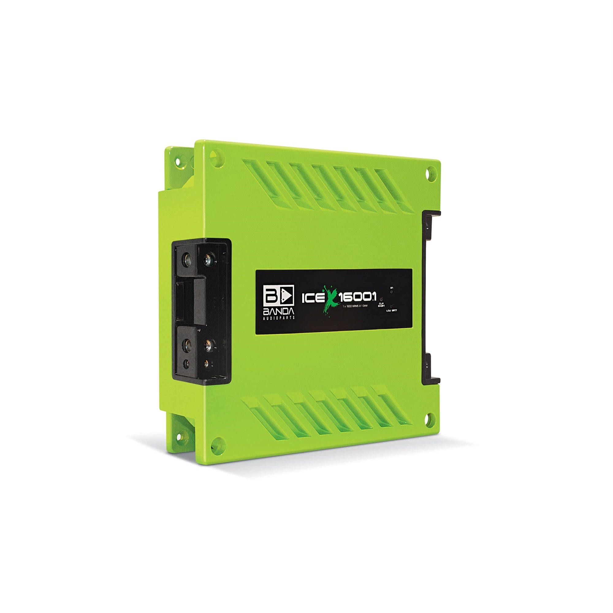 One Channel 1600 Watts Max @ 1 Ohm Car Audio Mono Amplifier W/Bass Boost Subsonic Filter And Low Pass Filter Green