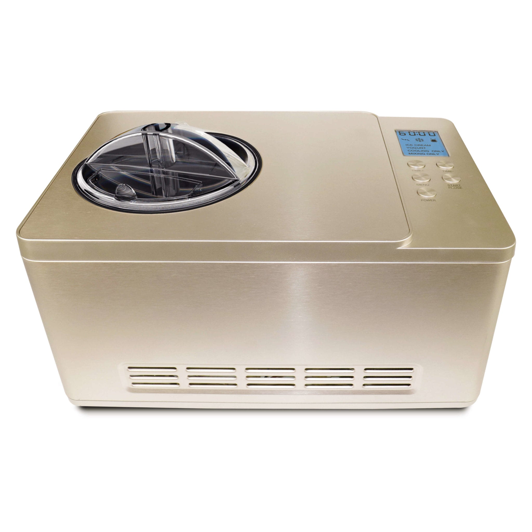 Whynter Ice Cream Maker 2 Quart Capacity Stainless Steel Bowl & Yogurt Function in Champagne Gold