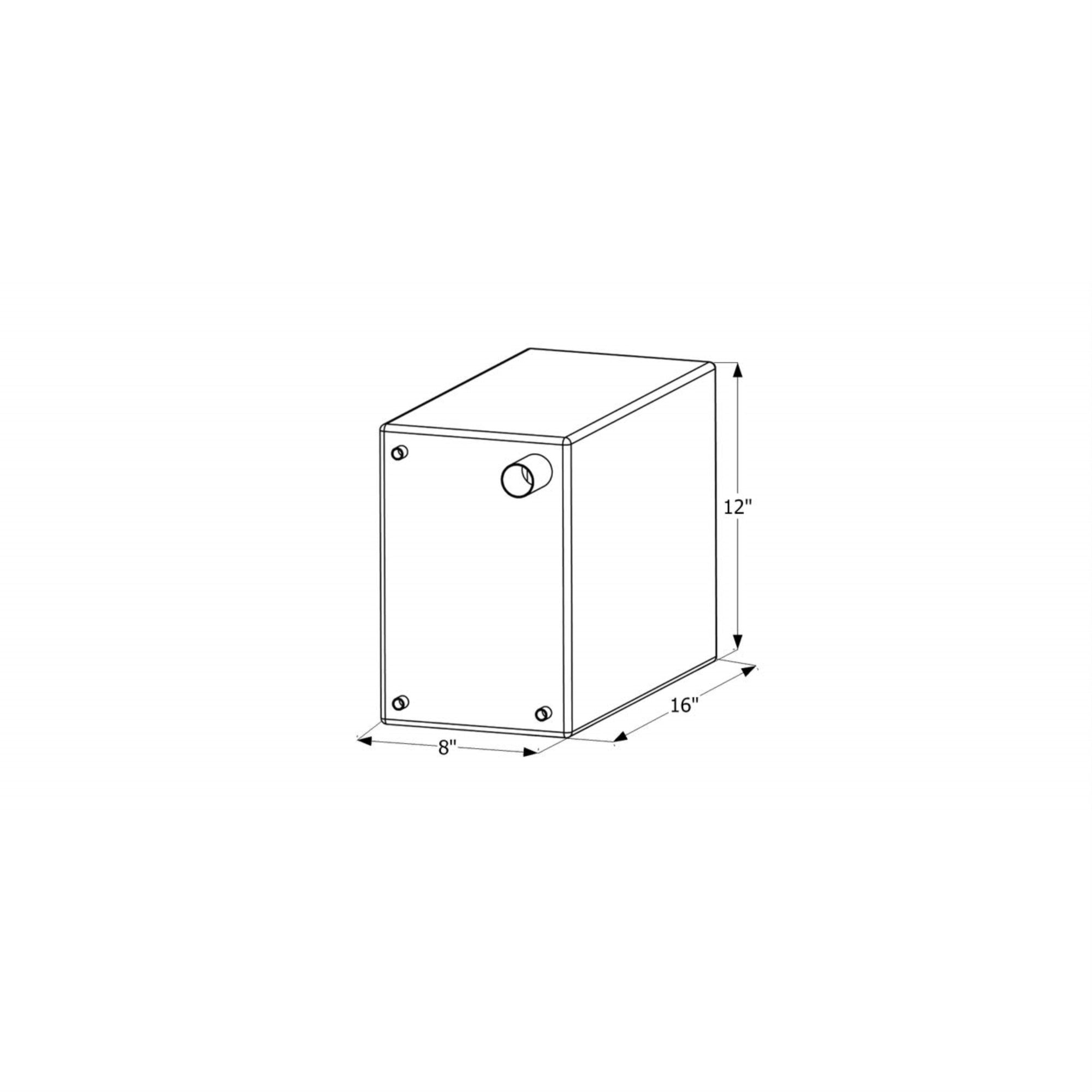 Icon 12508 Fresh Water Tank, Wt2474, 16X12X8, 6 Gal., Tank Only