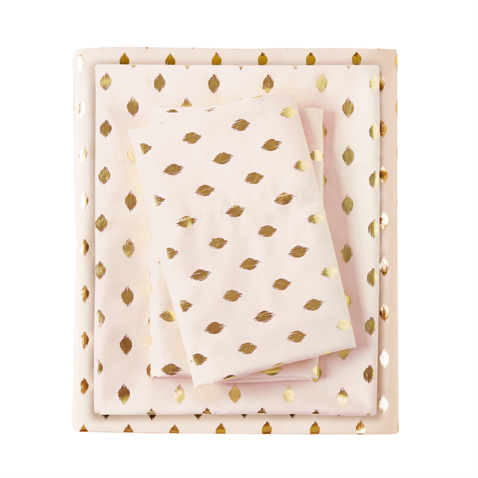 Ergode Printed Sheet Set - Metallic Ikat Dot Print, Ultra-Soft Microfiber, OEKO-TEX Certified, Fits Mattresses up to 16 Inches - Enhance Your Bedroom with Elegance and Comfort