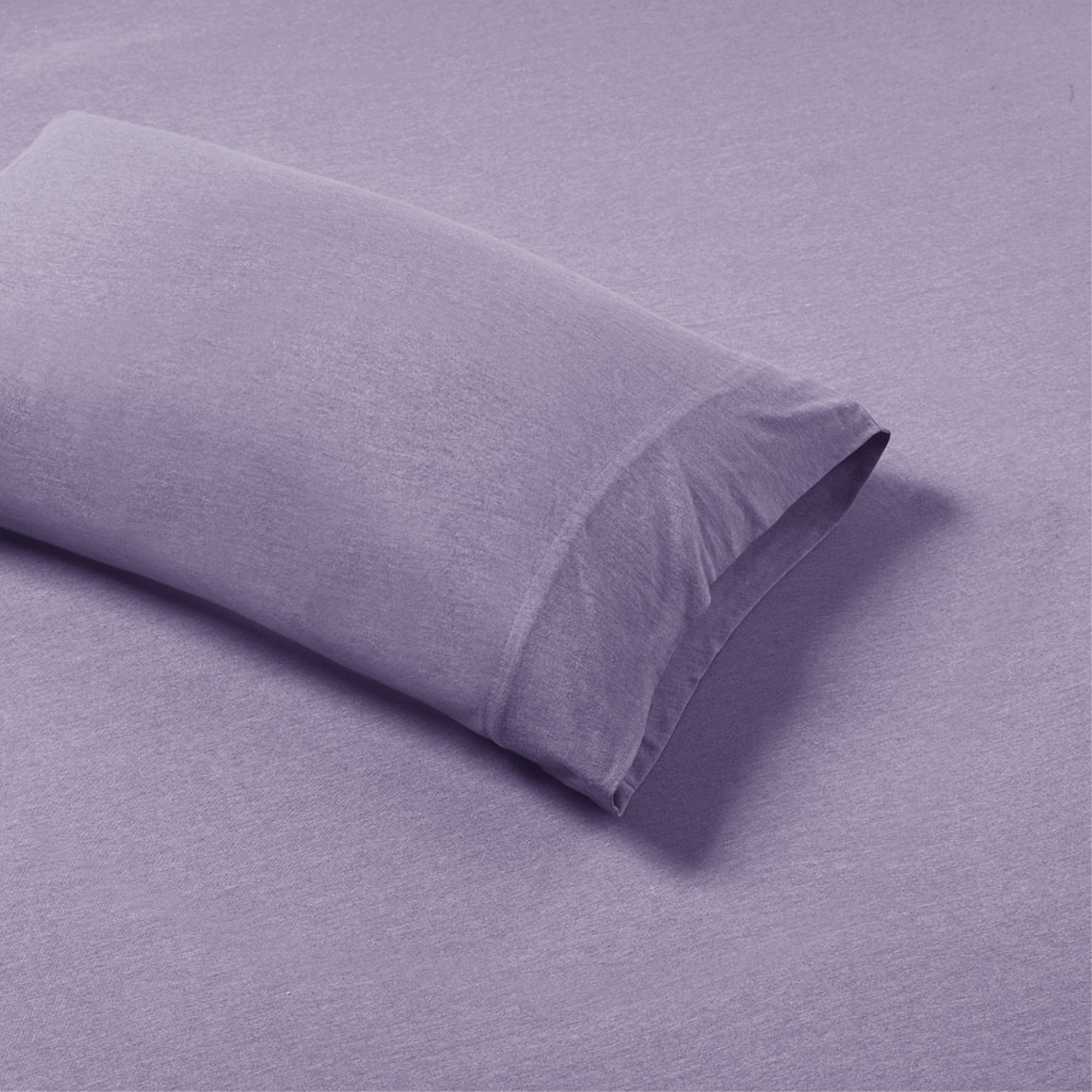 Purple Cotton Blend Jersey Knit All Season Sheet Set - 50% Cotton 50% Polyester - Soft, Breathable, and Durable Bedding for Year-Round Comfort