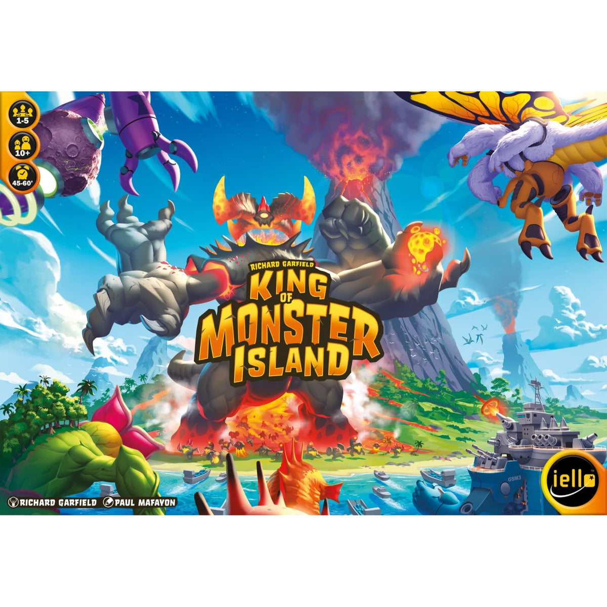 Iello: King Of Monster Island - Strategy Board Game, Sequel Of The King Of Line, Family Game, Play Cooperatively, Ages 10+, 1-5 Players, 60 Minutes