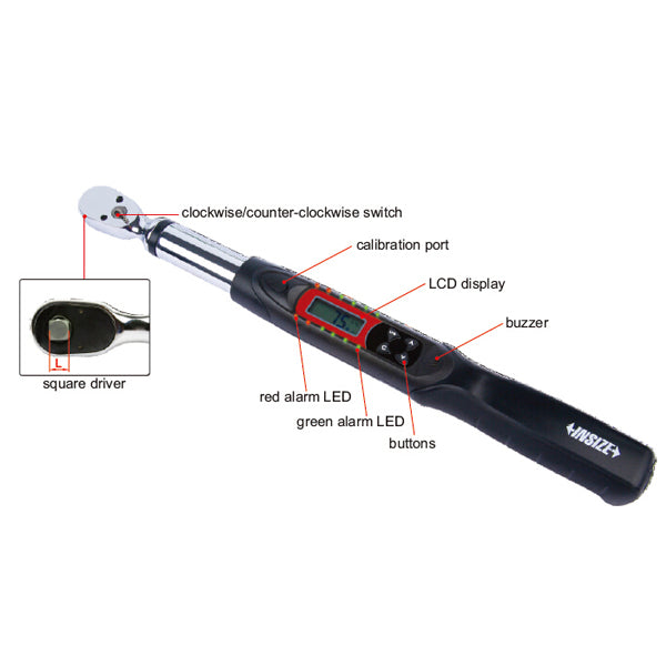 Ist-W340A Digital Torque Wrench, 602~ 3009In.Lb/50.1~250.7Ft.Lb