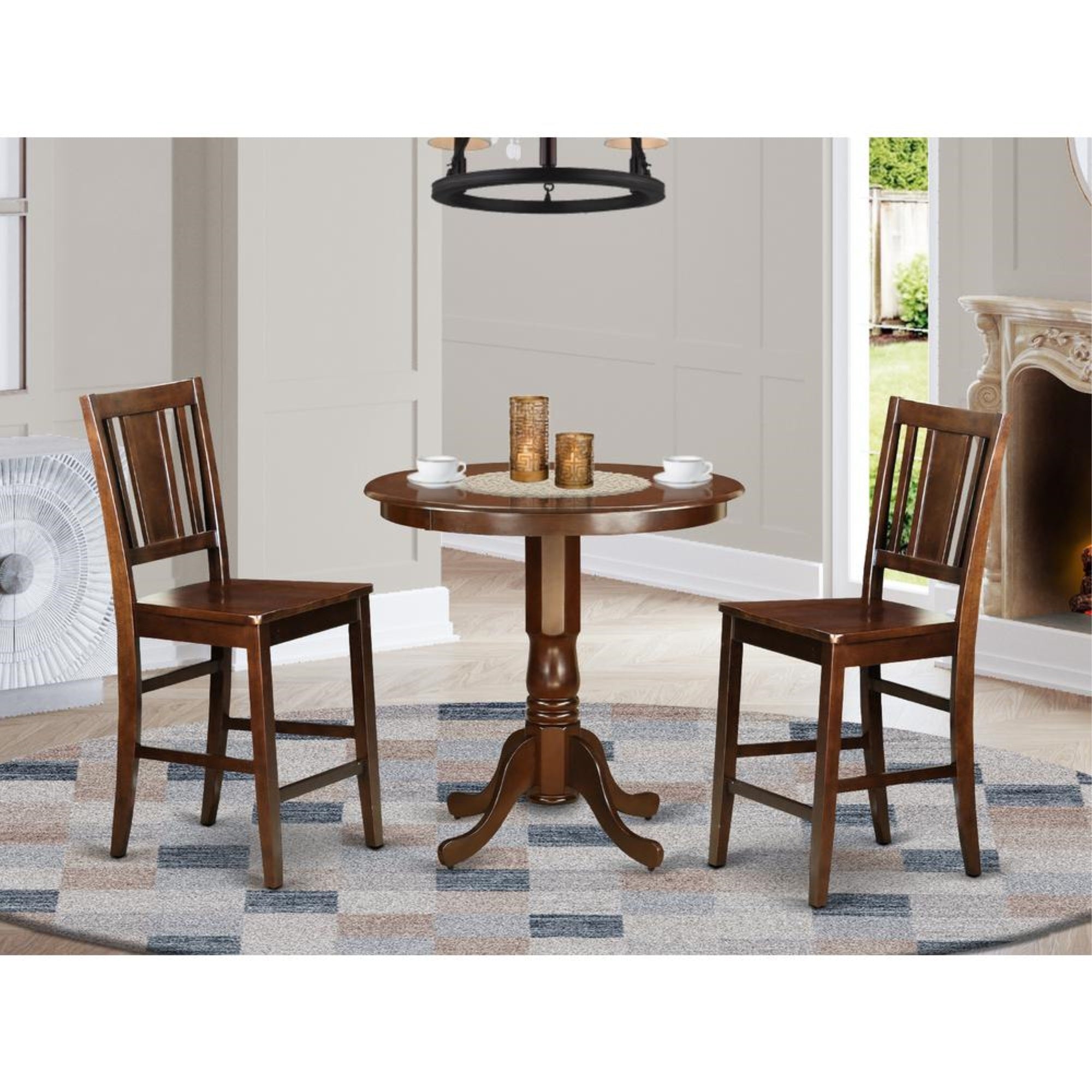 3  Pc  pub  Table  set  -  Dinette  Table  and  2  counter  height  Dining  chair.