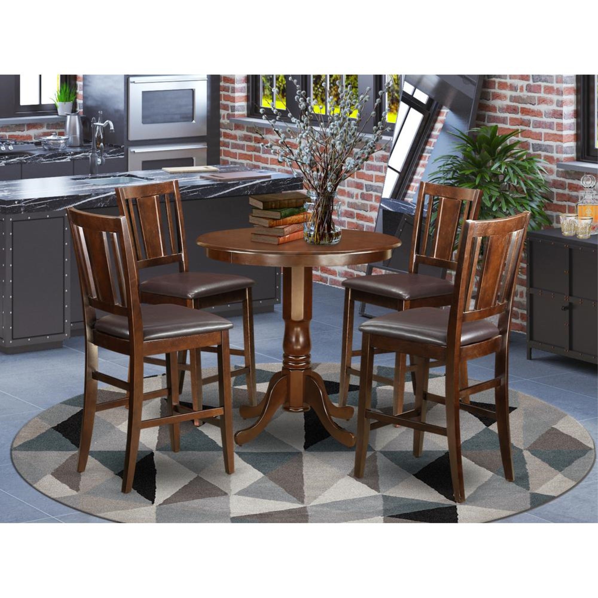 5  Pc  Dining  counter  height  set-pub  Table  and  4  counter  height  Chairs