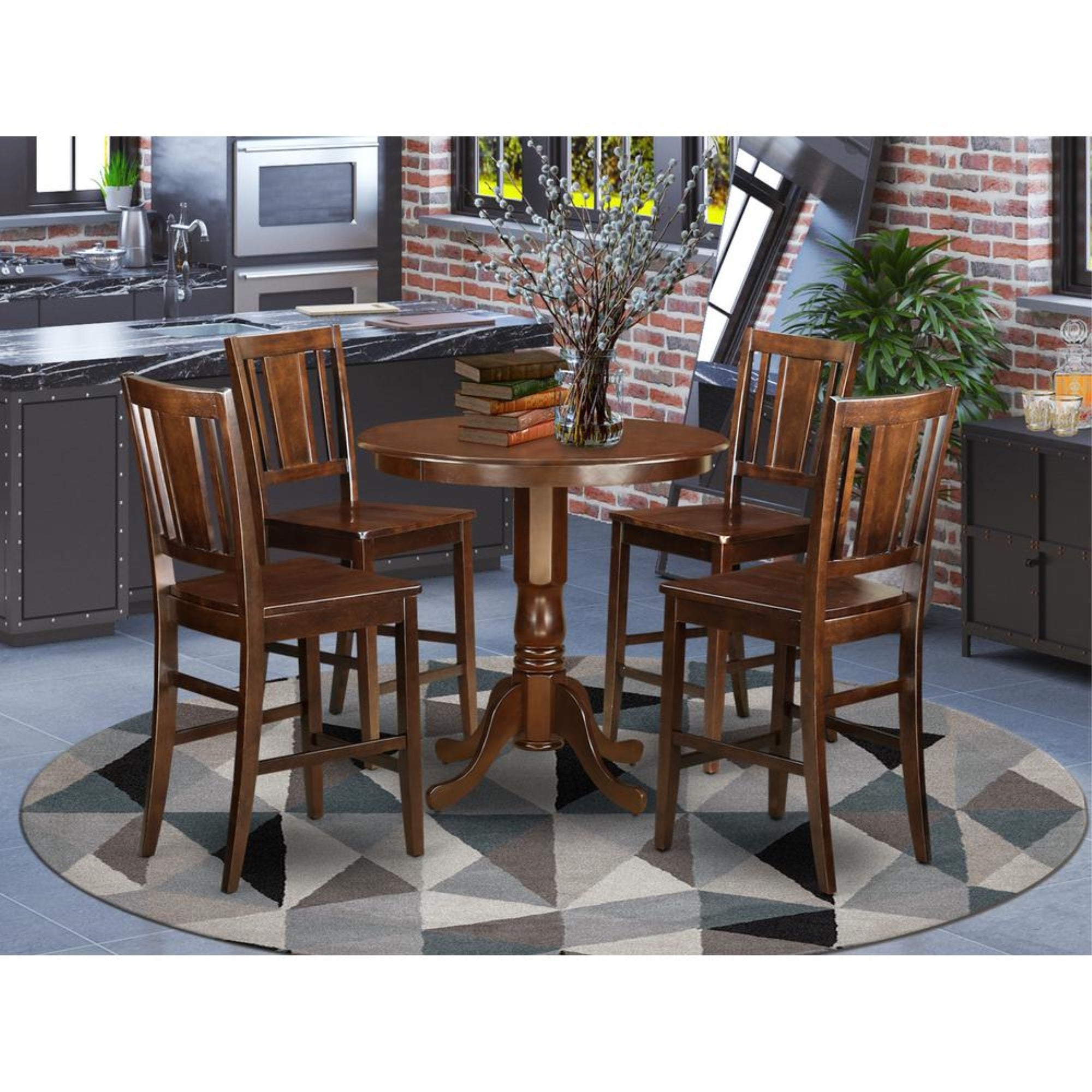 5  Pc  counter  height  pub  set  -  high  Table  and  4  dinette  Chairs.