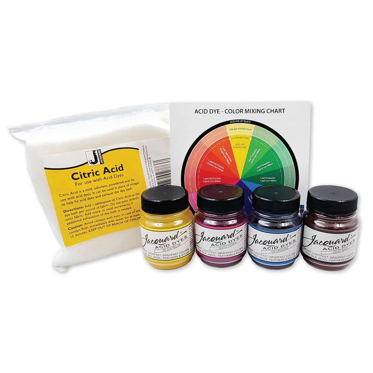 Acid Dye Set 4Clr W/Citric Acd