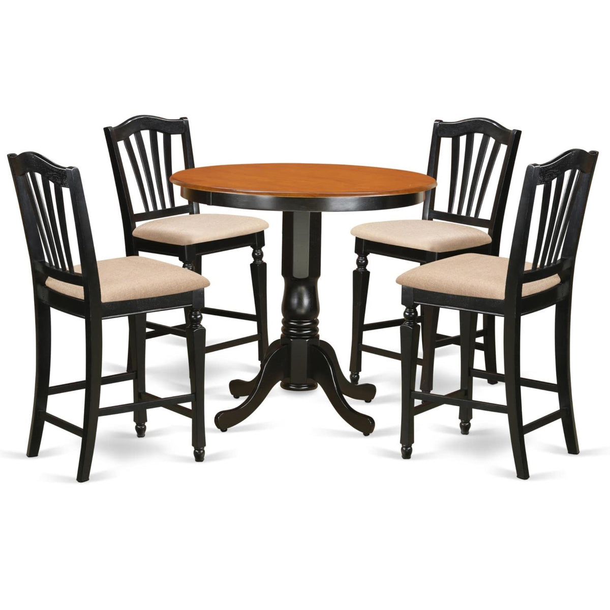 Casafoyer Jach5-Blk-C 5 Piece Kitchen Counter Set Includes A Round ...
