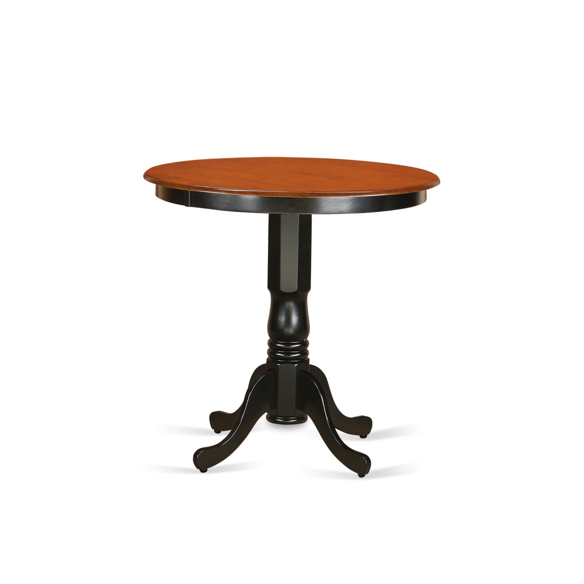 Jafa5-Blk-W-Vv 5 Pc Counter Height Dining Set - Pub Table & 4 Chairs, Black & Cherry Finish, Durable Rubberwood, Perfect For Small Spaces.