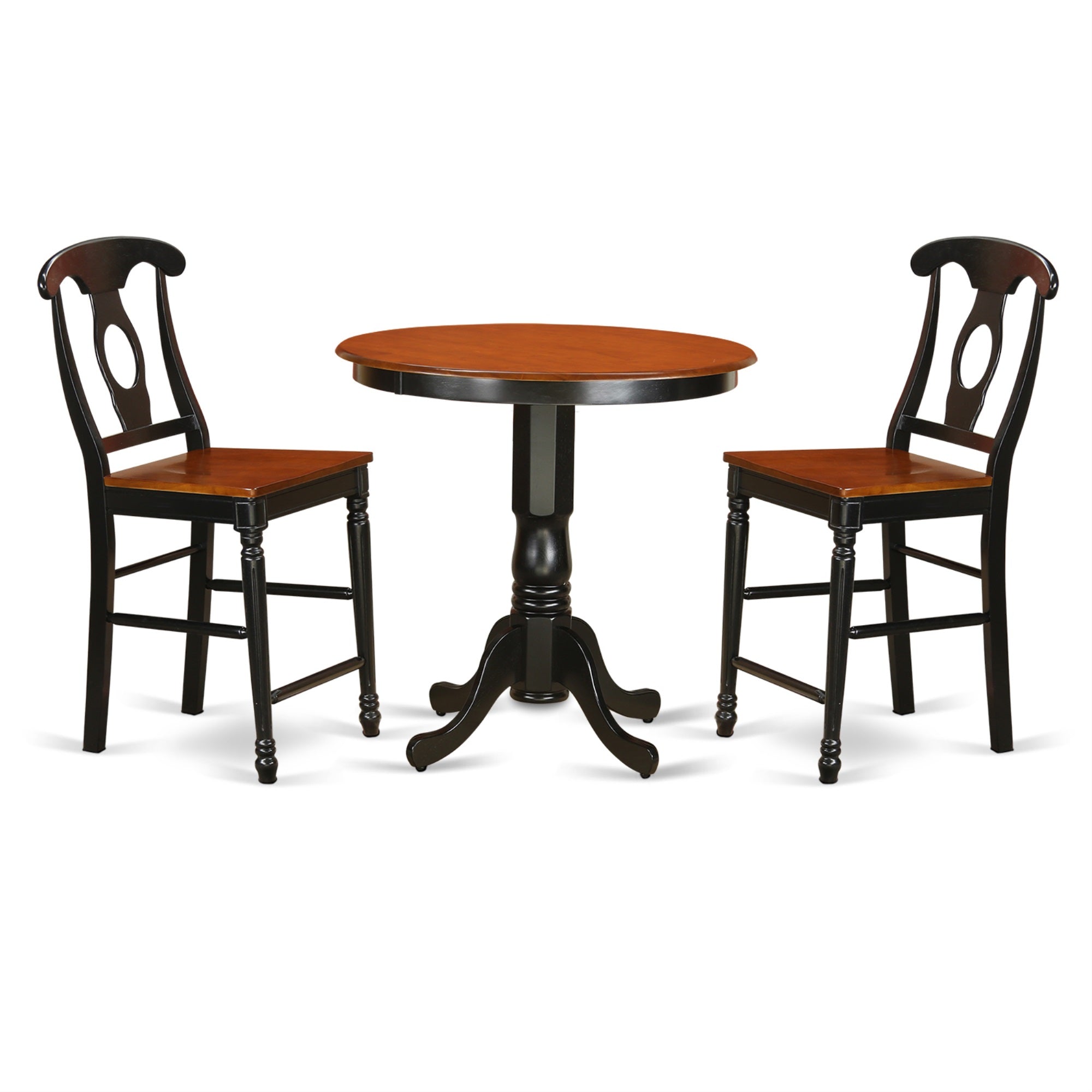 Jake3-Blk-W 3 Pc Dining Counter Height Set - Dinette Table And 2 Counter Height Stool.