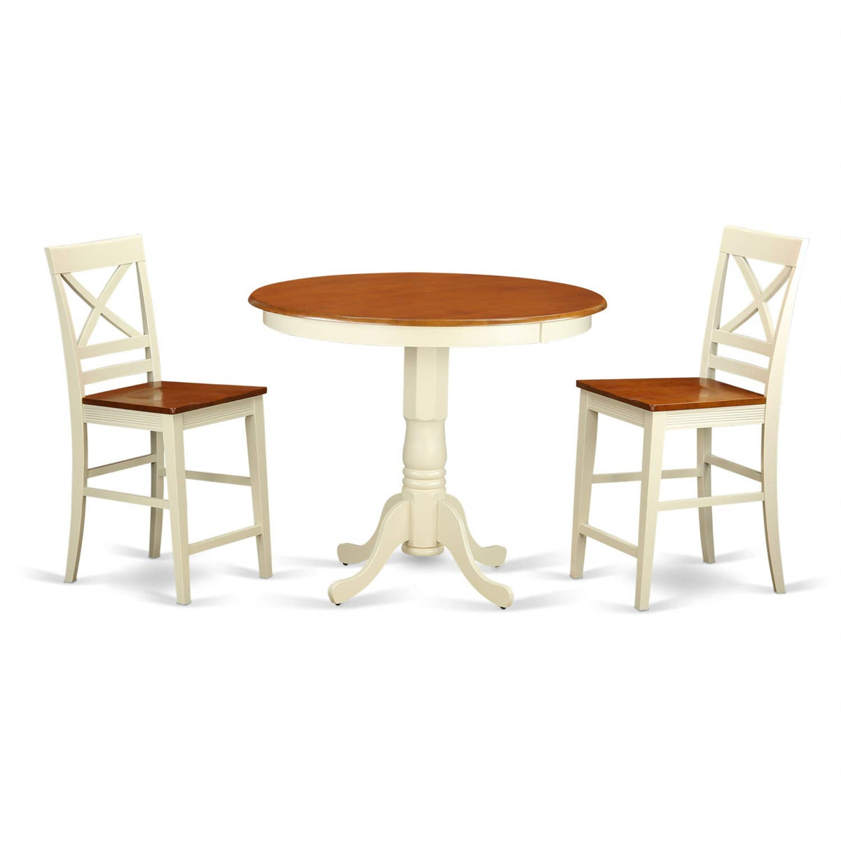 Yardlio Kitchen Dining Table Set: Stylish, 3-Piece Set With Cherry Top