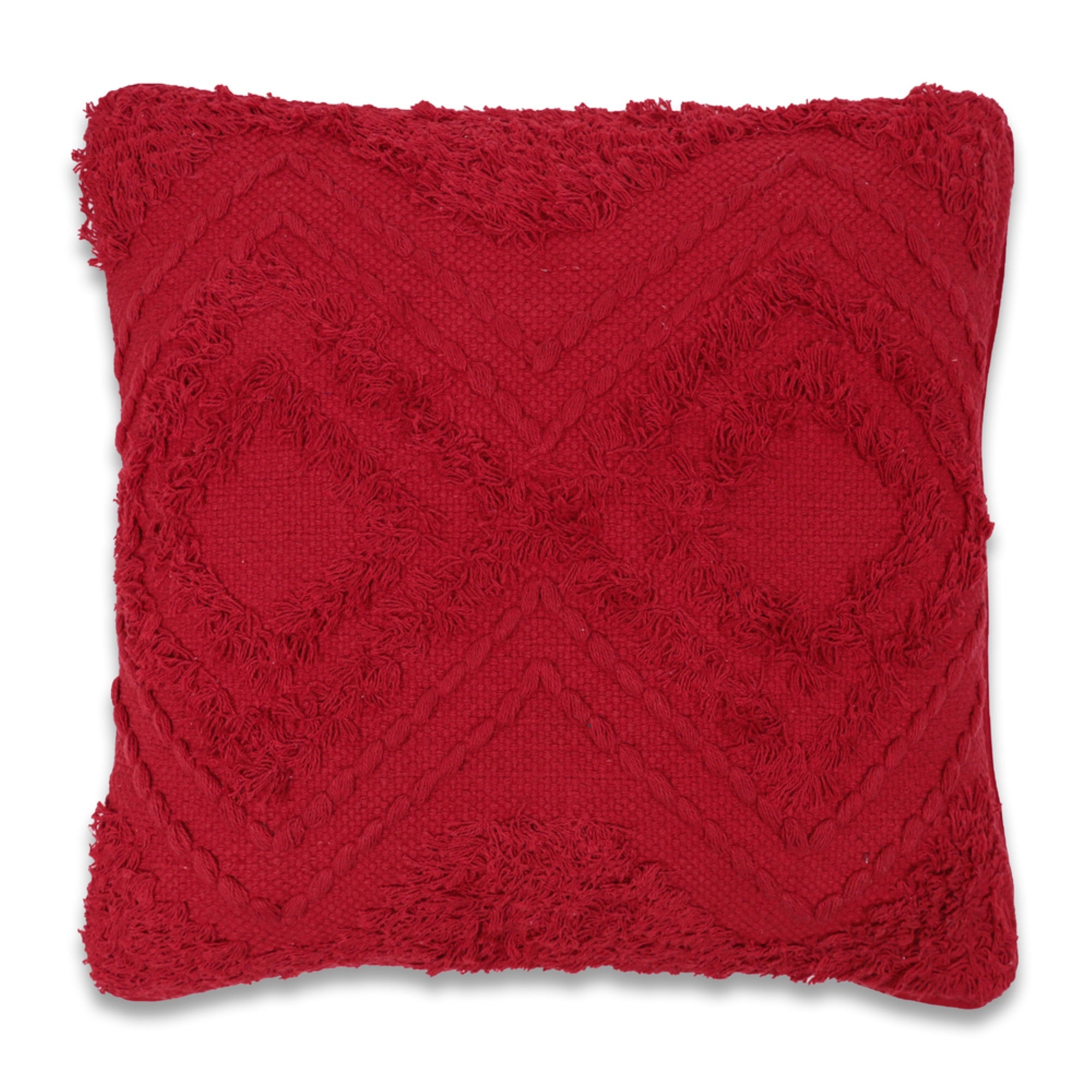 18 X 18 Red Diamond Cotton Pillow