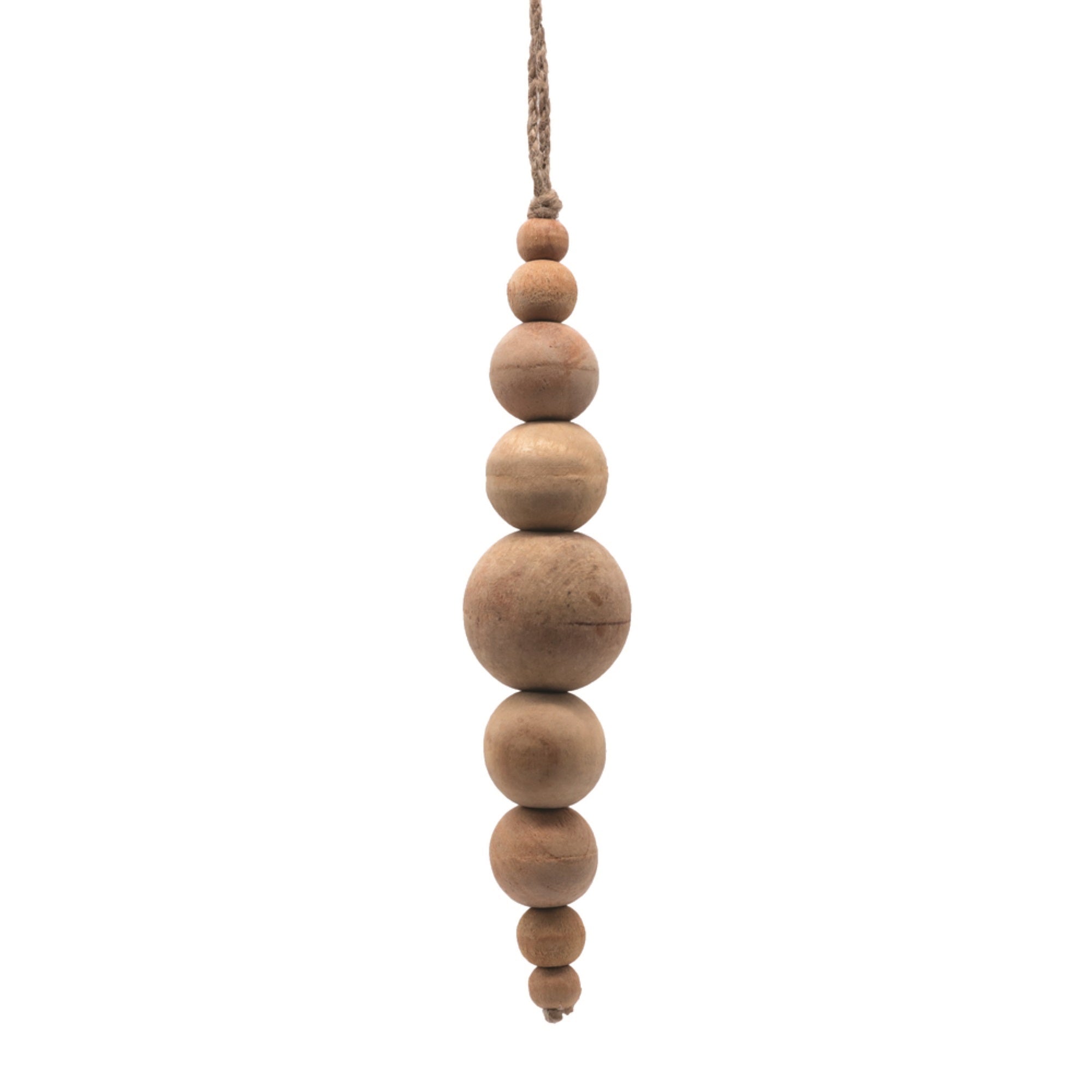 7” Natural Wooden Bead Ornament 2/bag