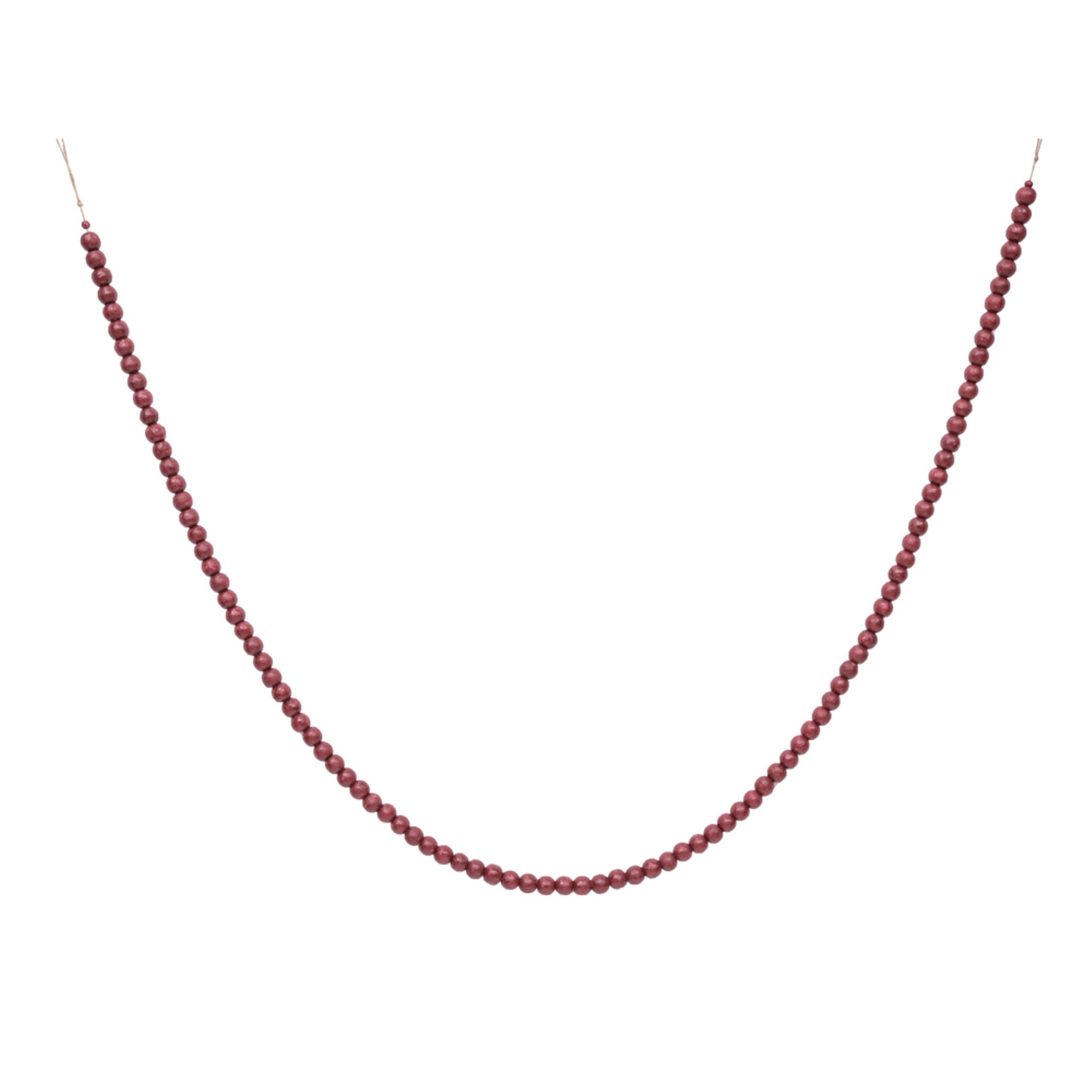 72” Burgundy Wooden Bead Garland 2/bag