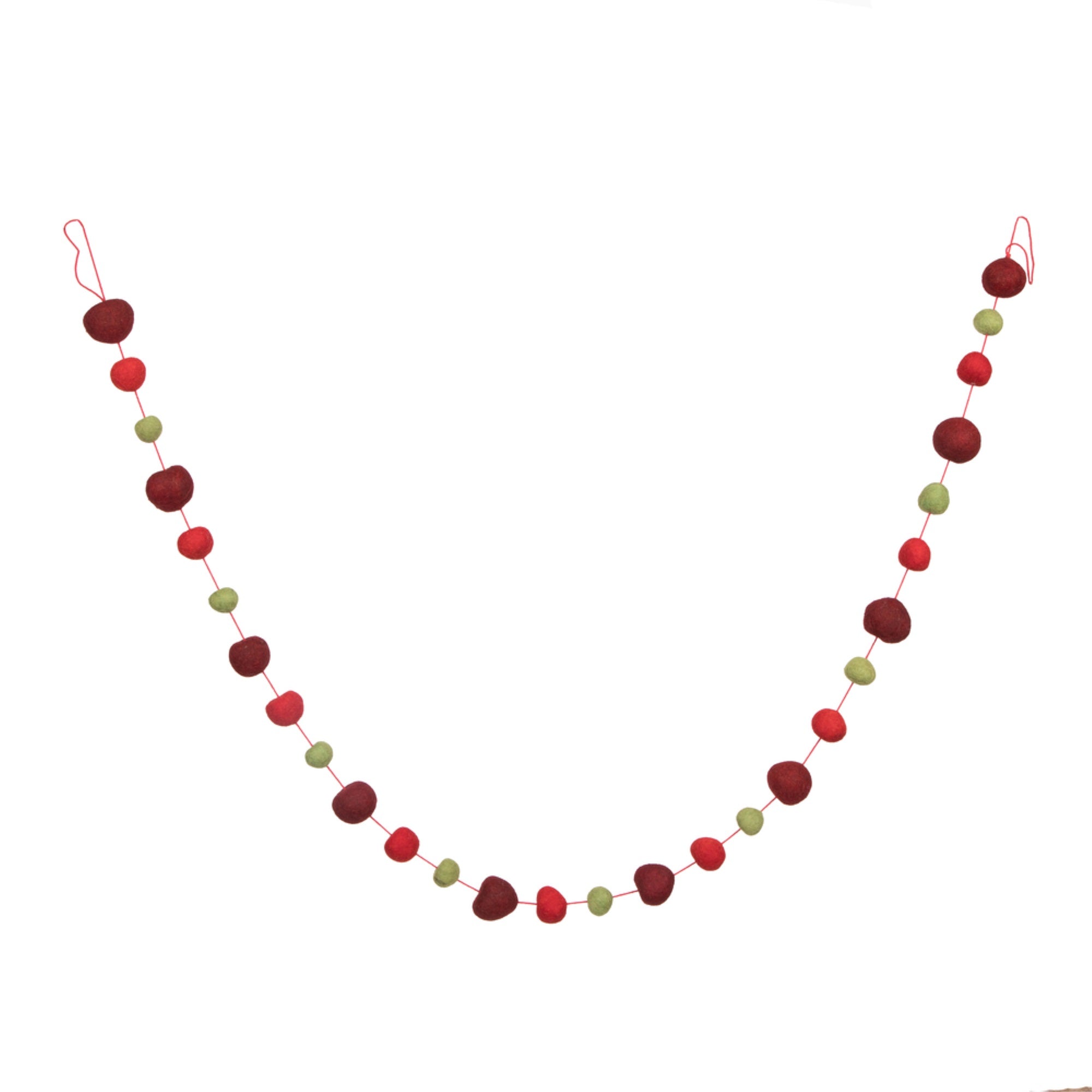 Vickerman 6' Red, Green, and Burgundy Wool Pom Pom