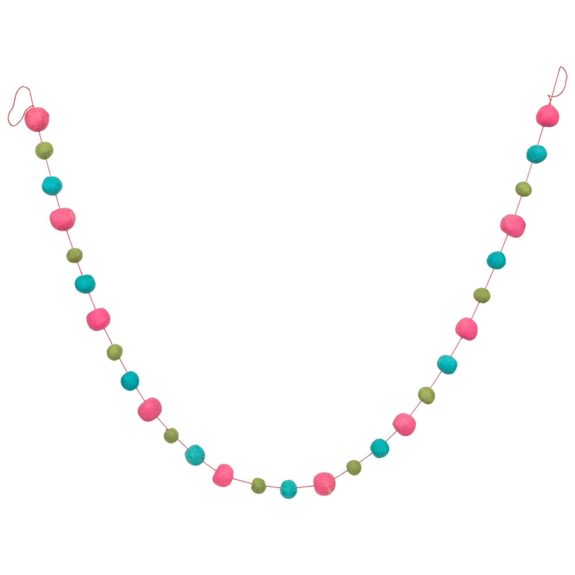 Vickerman 6' Pink, Turquoise, and Lime Wool Pom Pom