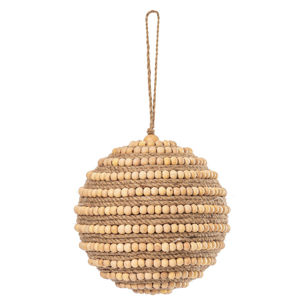 5.5” Natural Wood Bead Ball Orn 2/Bag