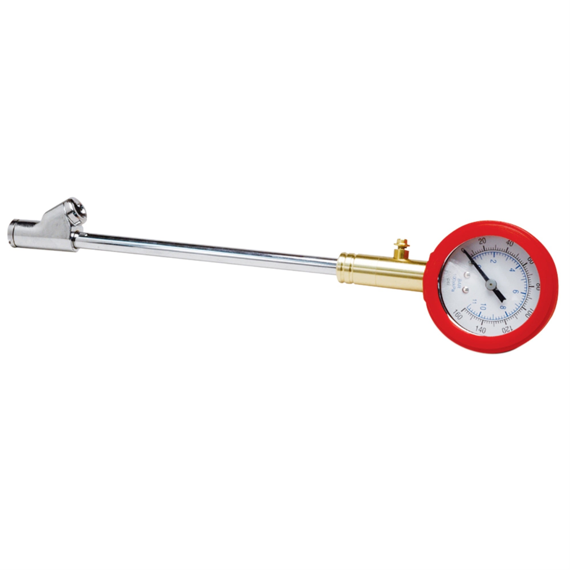 Truckspec 160 Psi Dial Tire Gauge Straight Chuck Jl-5008B3 - Tire Pressure Gauge For Truck And Rv With 7 Inch Stem