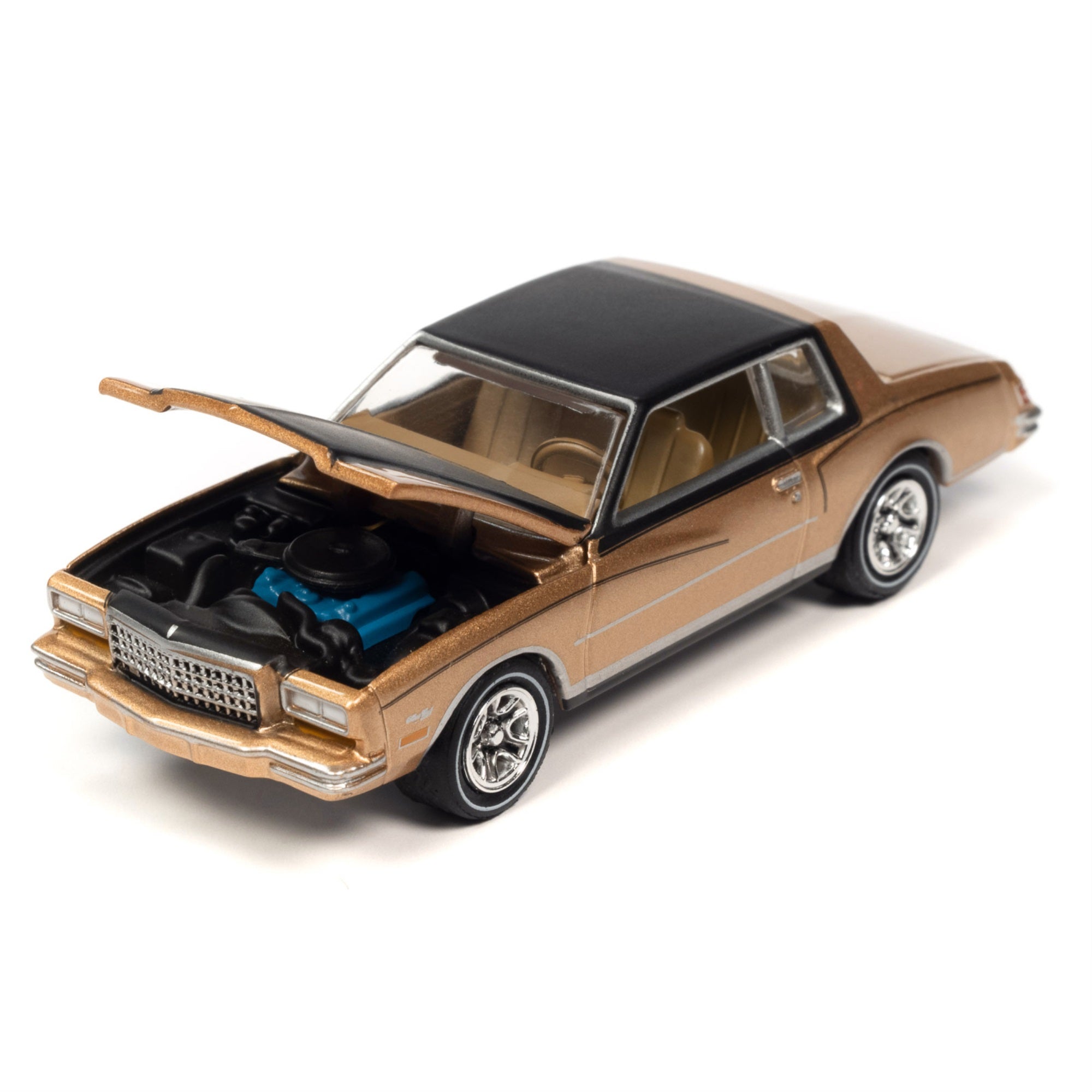 1980 Chevrolet Monte Carlo Light Camel Gold Metallic with Black Top and Hood Limited Edition to 3484 pieces Worldwide “OK Used Cars” 2023 Series 1/64 Diecast Model Car by Johnny Lightning