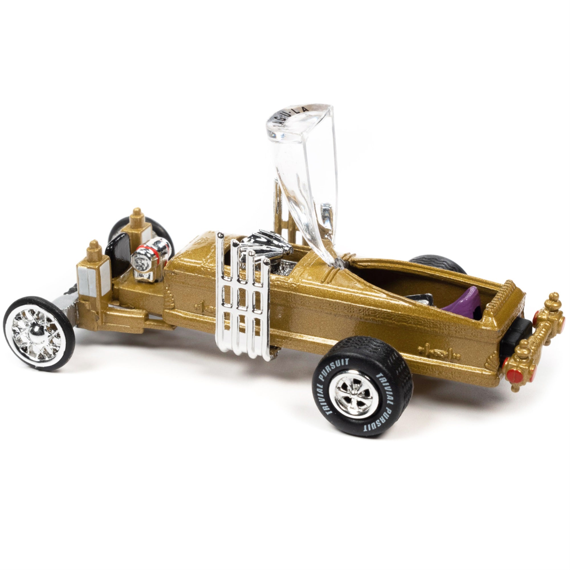 Barris Drag-U-La “The Munsters” “Trivia Pursuit” with Poker Chip Collector's Token and Game Card “Pop Culture” 2022 Release 3 1/64 Diecast Model Car by Johnny Lightning