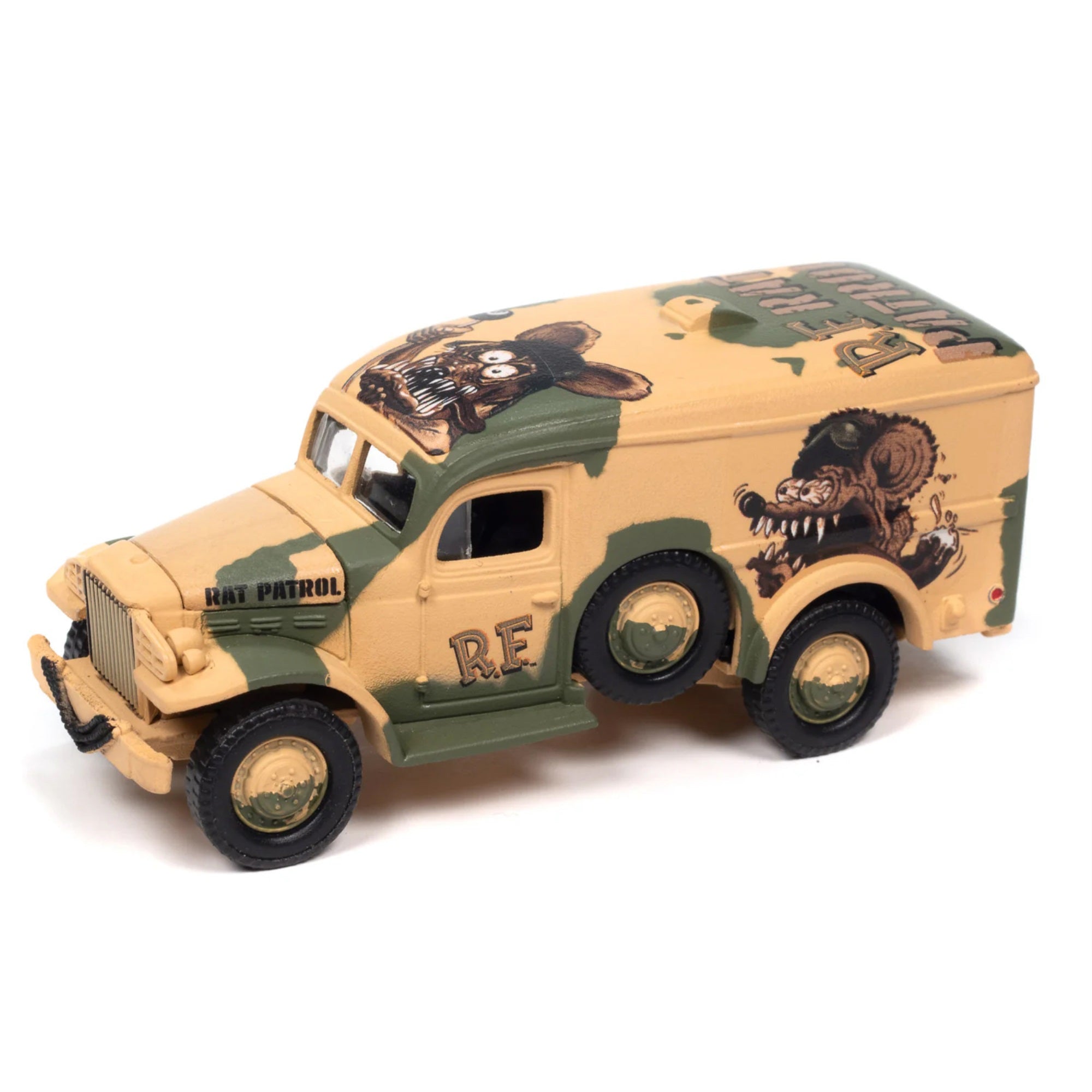 Dodge Wc54 Ambulance Desert Camouflage 'Rat Fink' 'Pop Culture' 2024 Release 2 1/64 Diecast Model Car By Johnny Lightning