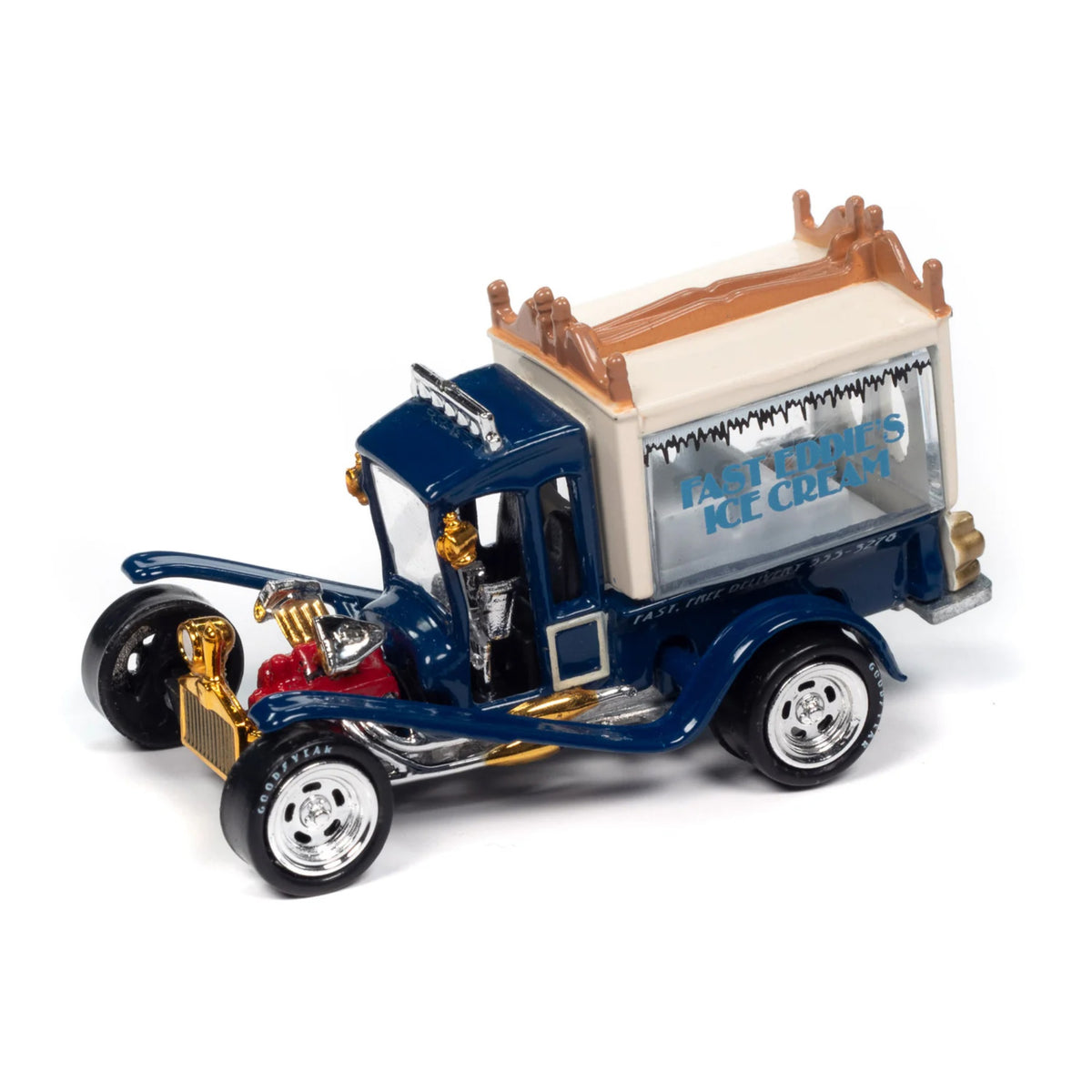 George Barris Ice Cream Truck Blue 'Classic Plastic' 'Pop Culture' 2024 Release 2 1/64 Diecast Model Car By Johnny Lightning