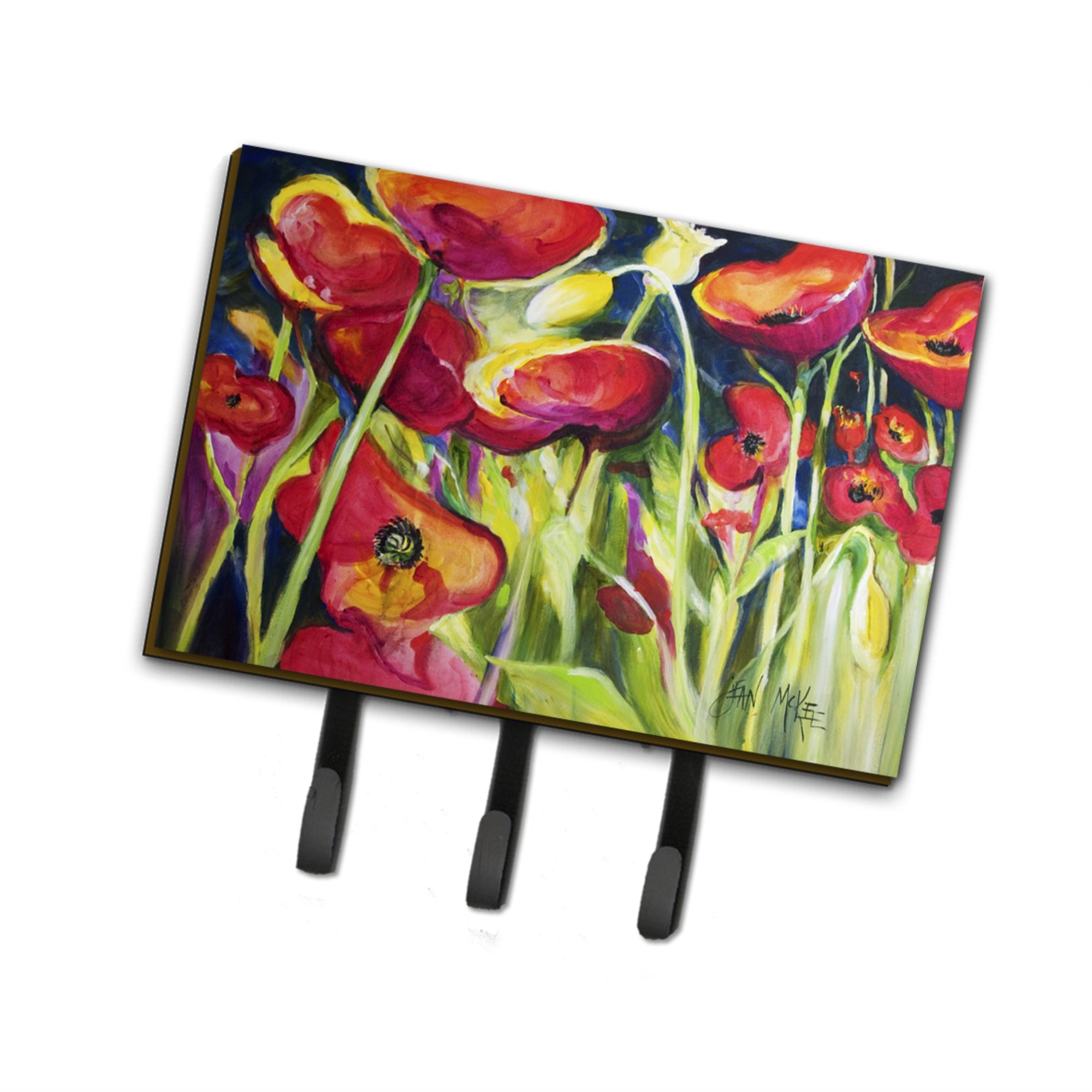 Caroline'S Treasures Jmk1121Th68 Red Poppies Leash Or Key Holder, Large, Multicolor