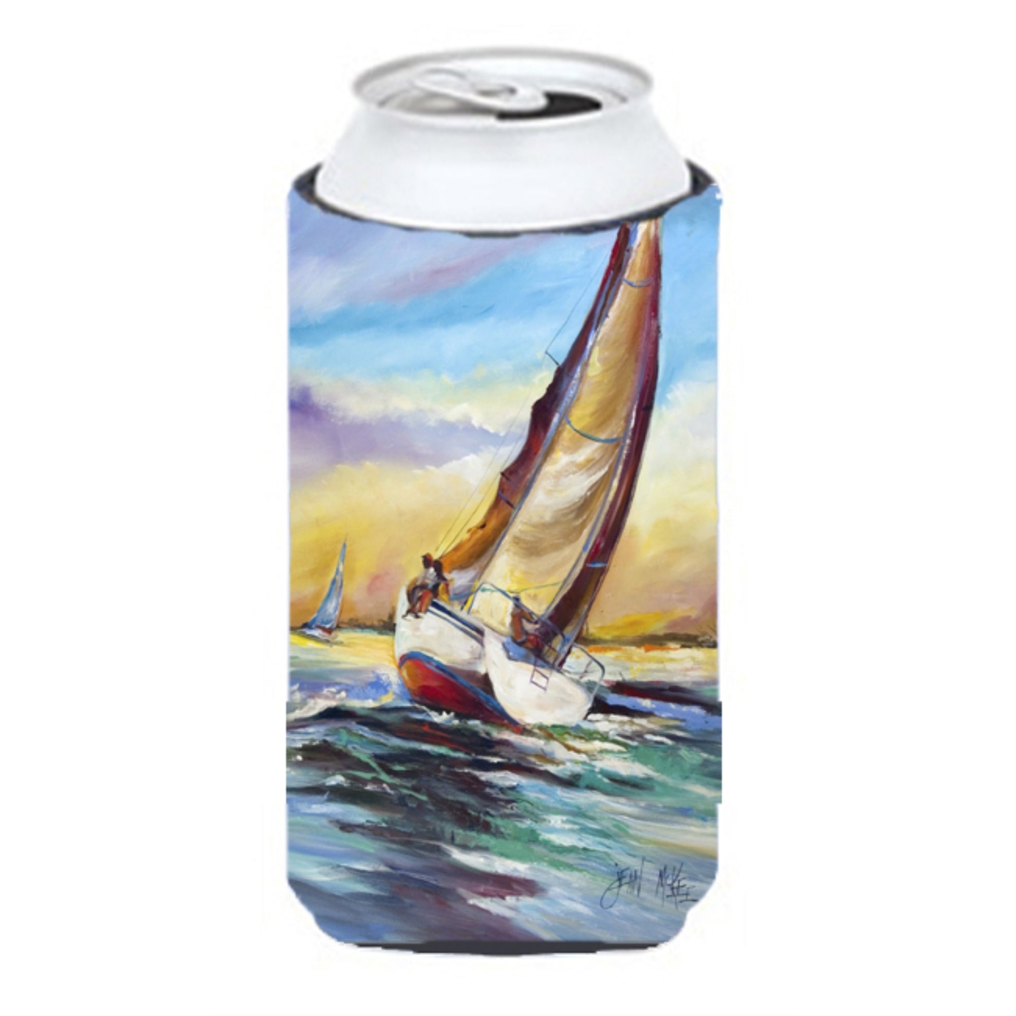 Horn Island Sailboat Race Tall Boy Beverage Insulator Hugger Jmk1159Tbc