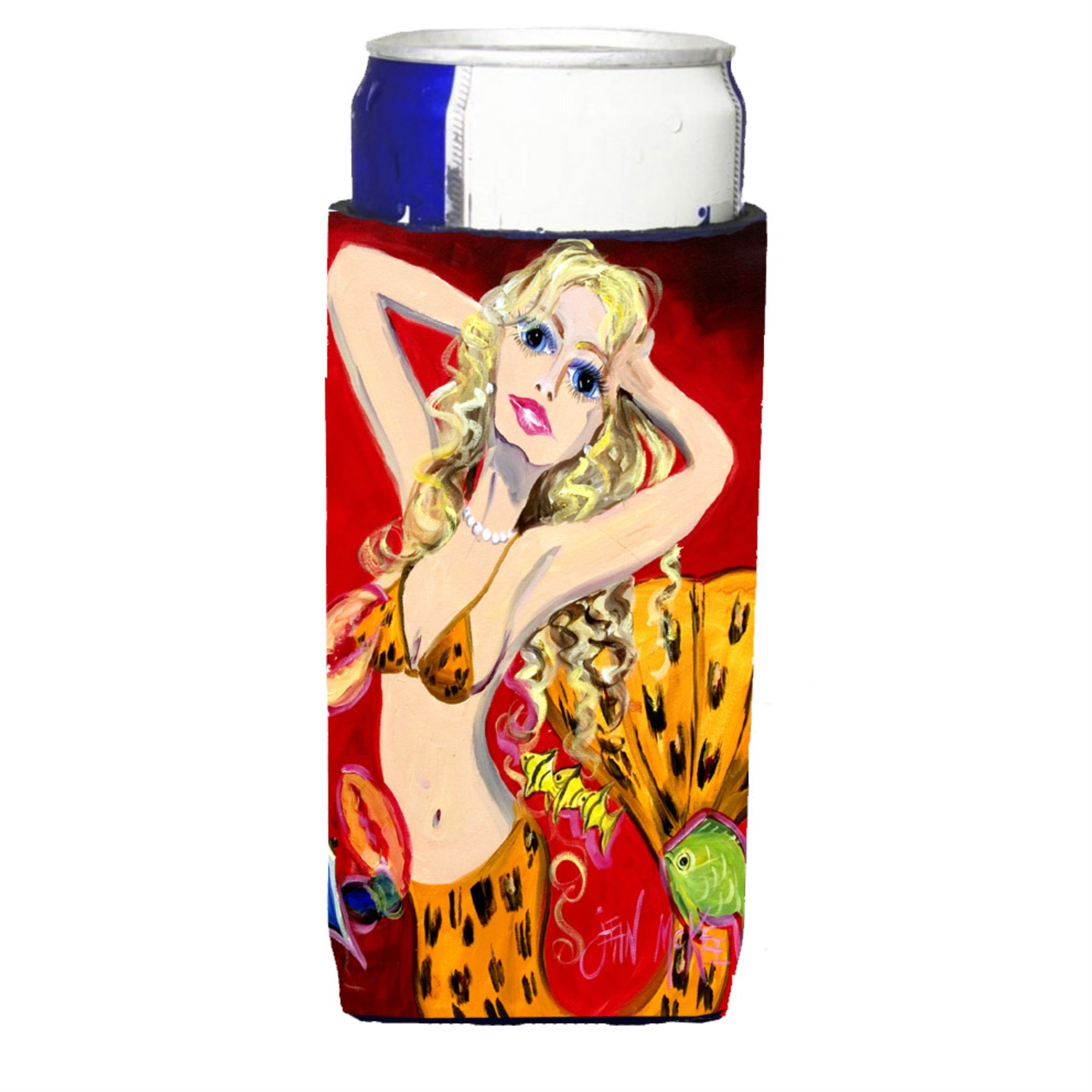 Red Mermaid Ultra Beverage Insulators For Slim Cans Jmk1181Muk