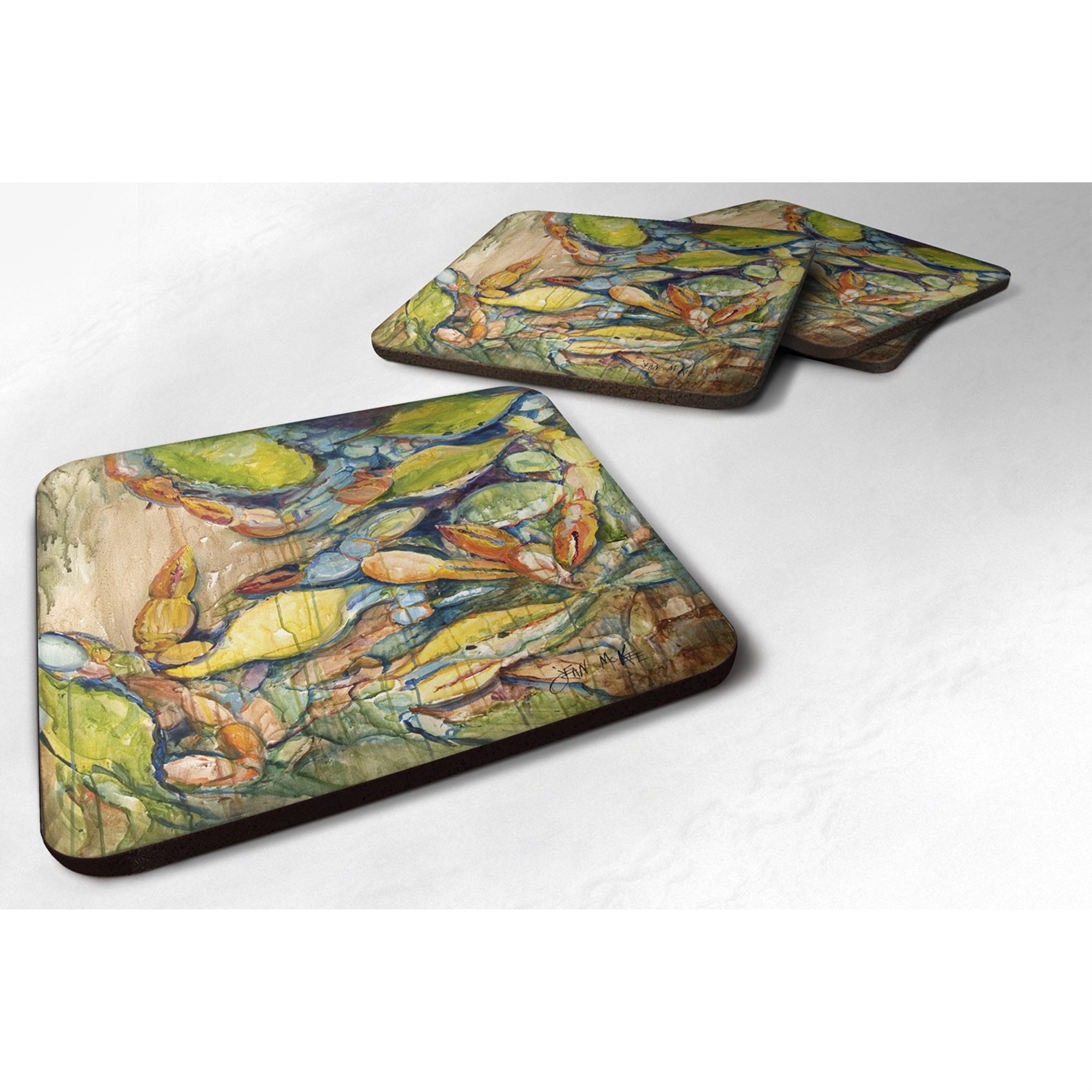 Caroline'S Treasures Jmk1248Fc Jubilee Crabs Foam Coaster (Set Of 4), 3.5 H X 3.5 W, Multicolor