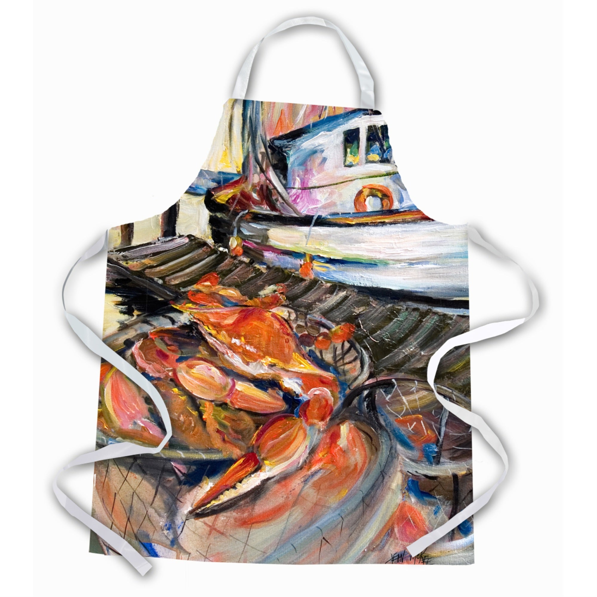Caroline'S Treasures Jmk1295Apron Crab Trap Crab Apron, Large, Multicolor