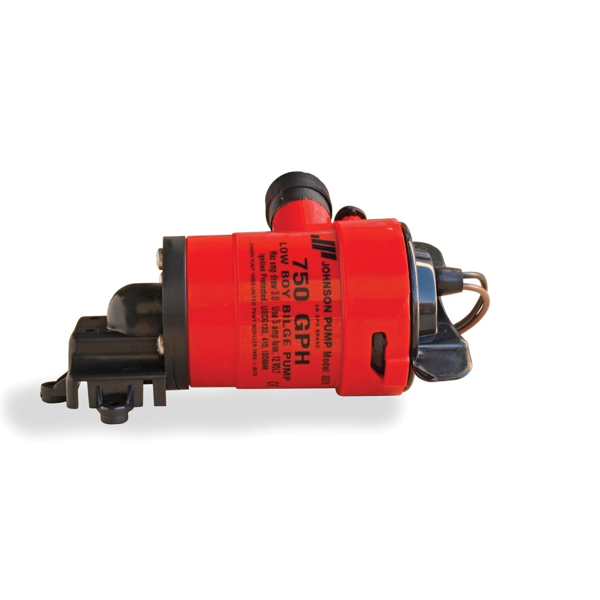 Johnson Pump Low Boy Bilge Pump - 750 Gph, Model: 33703, Red