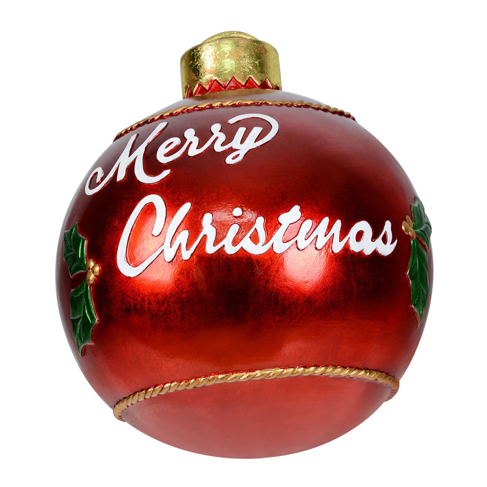 Vickerman 17” Red Merry Christmas Ball Ornament - JR172456