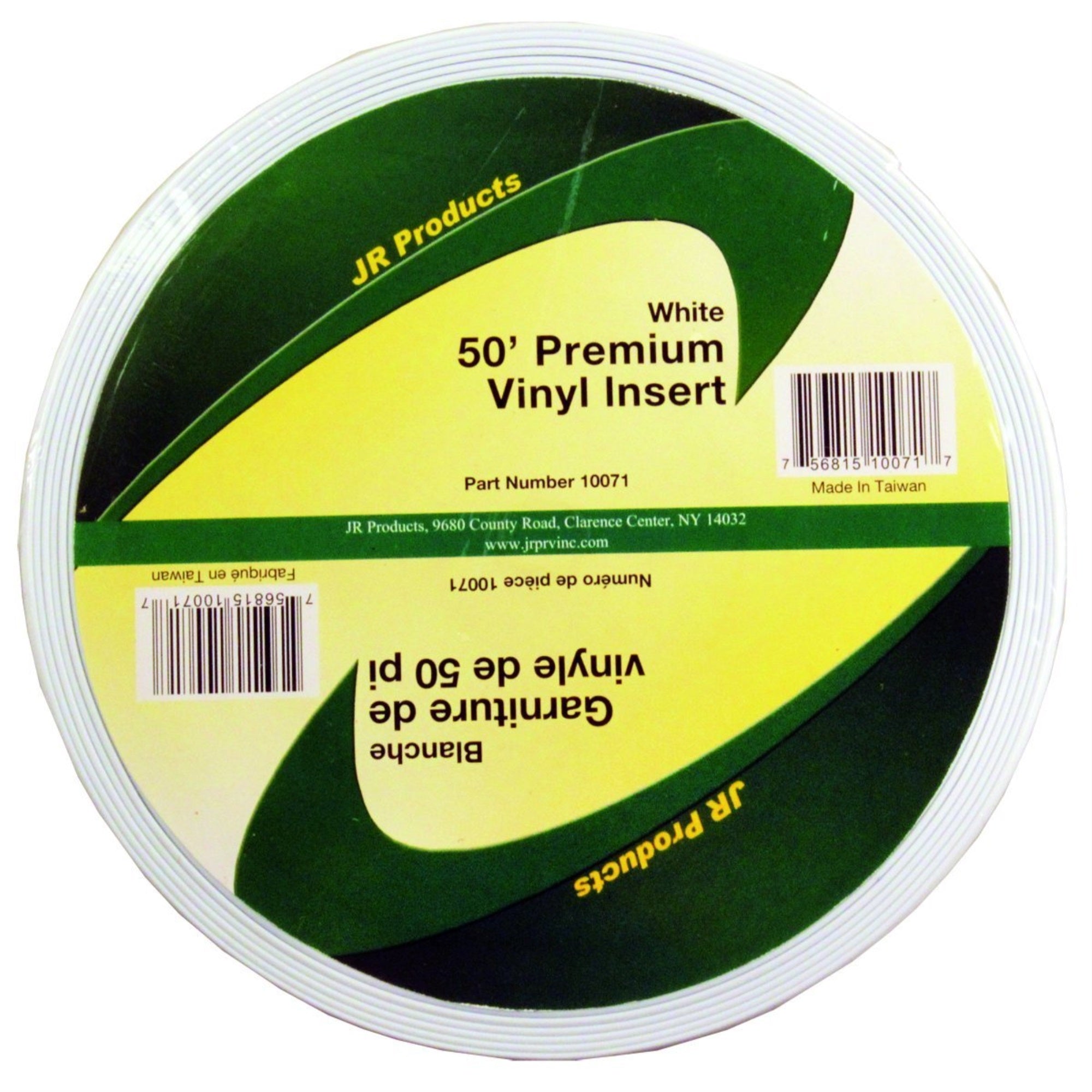 Jr Products 10071 Premium Vinyl Insert - White, 1' X 50'