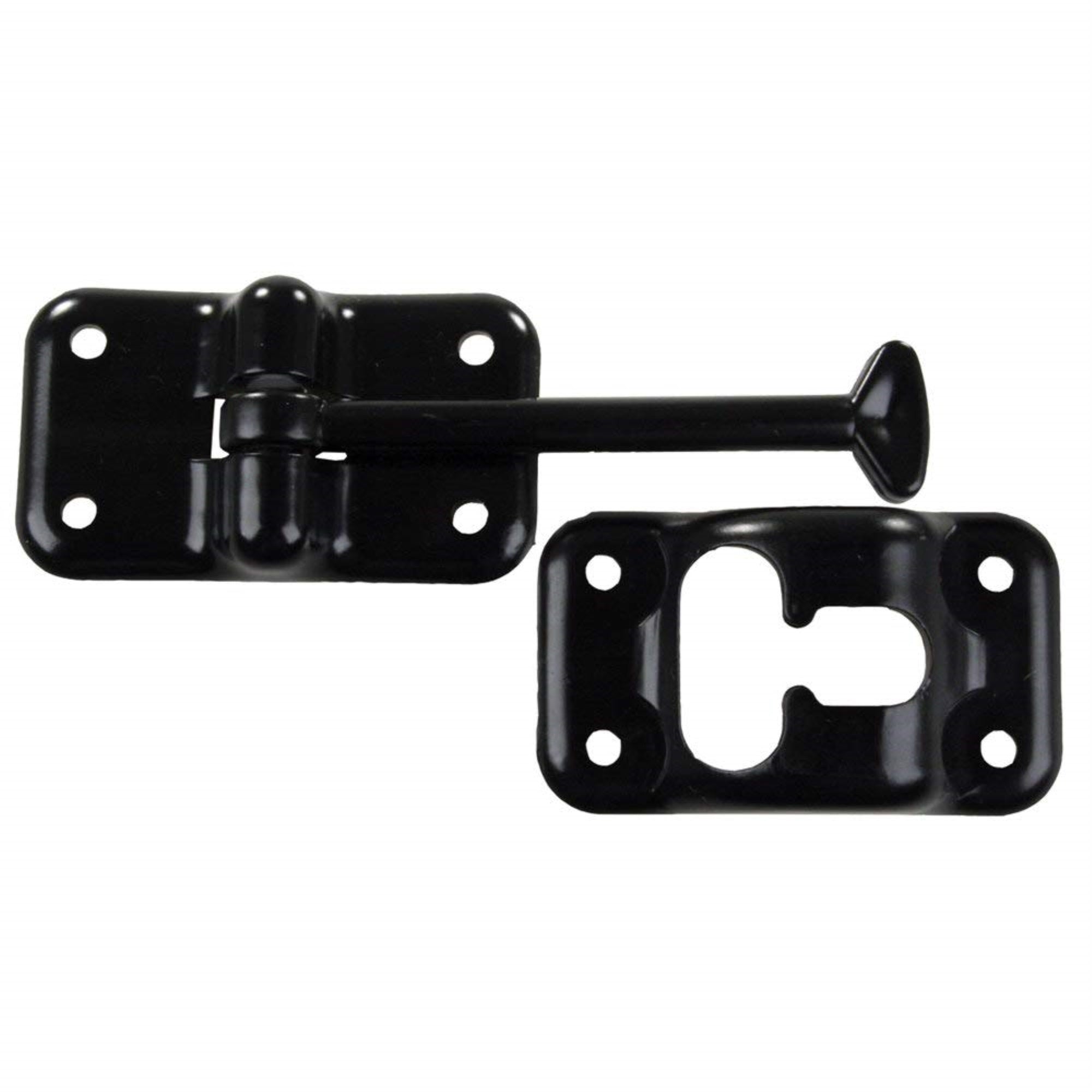 Jr Products 10324 Plastic T-Style Door Holder - Black, 3-1/2'