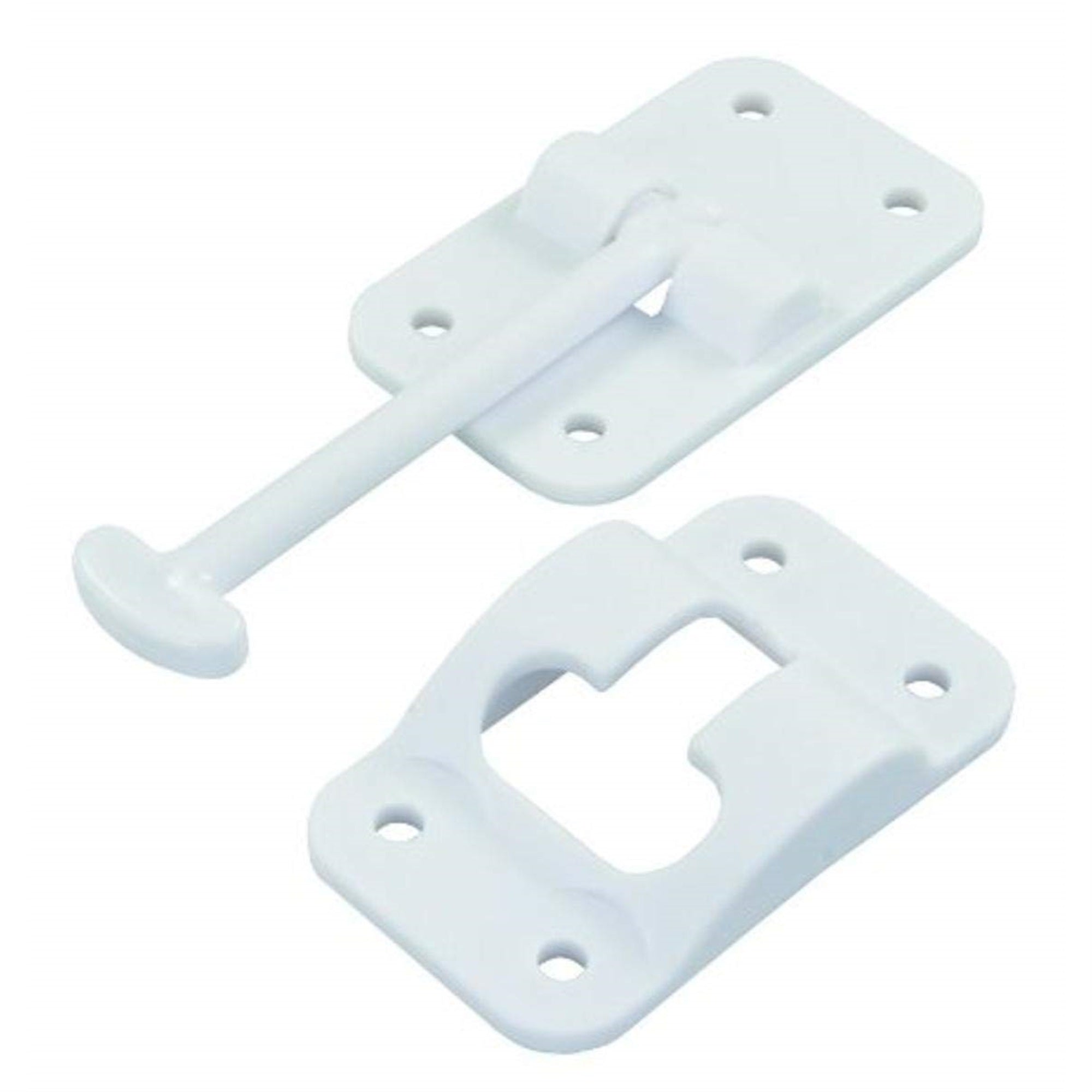 Jr Products 10414 Plastic T-Style Door Holder - Polar White, 3-1/2'