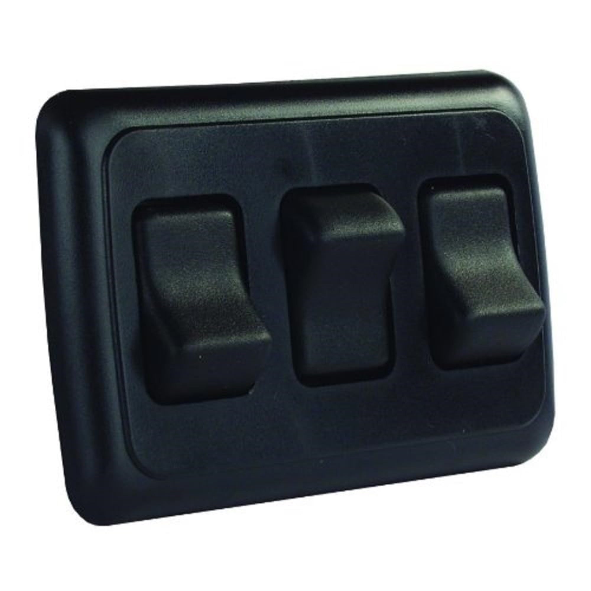 Jr Products 12245 Black Triple Spst On-Off Switch With Bezel
