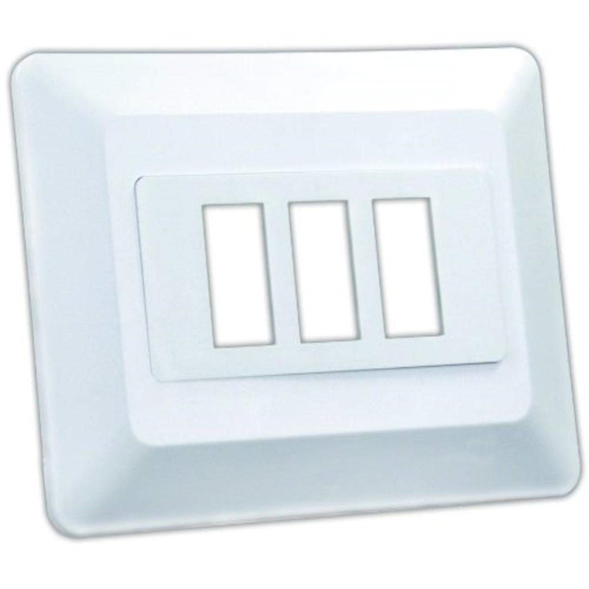 Jr Products 13625 Switch Base And Face Plate - Triple, White