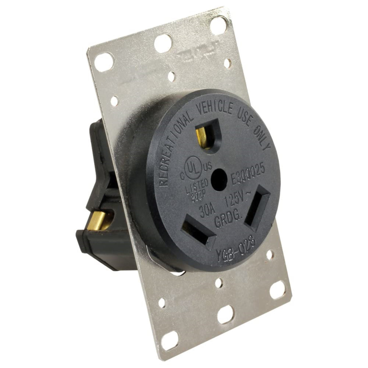 Jr Products 15075 30 Amp Receptacle With Mounting Plate
