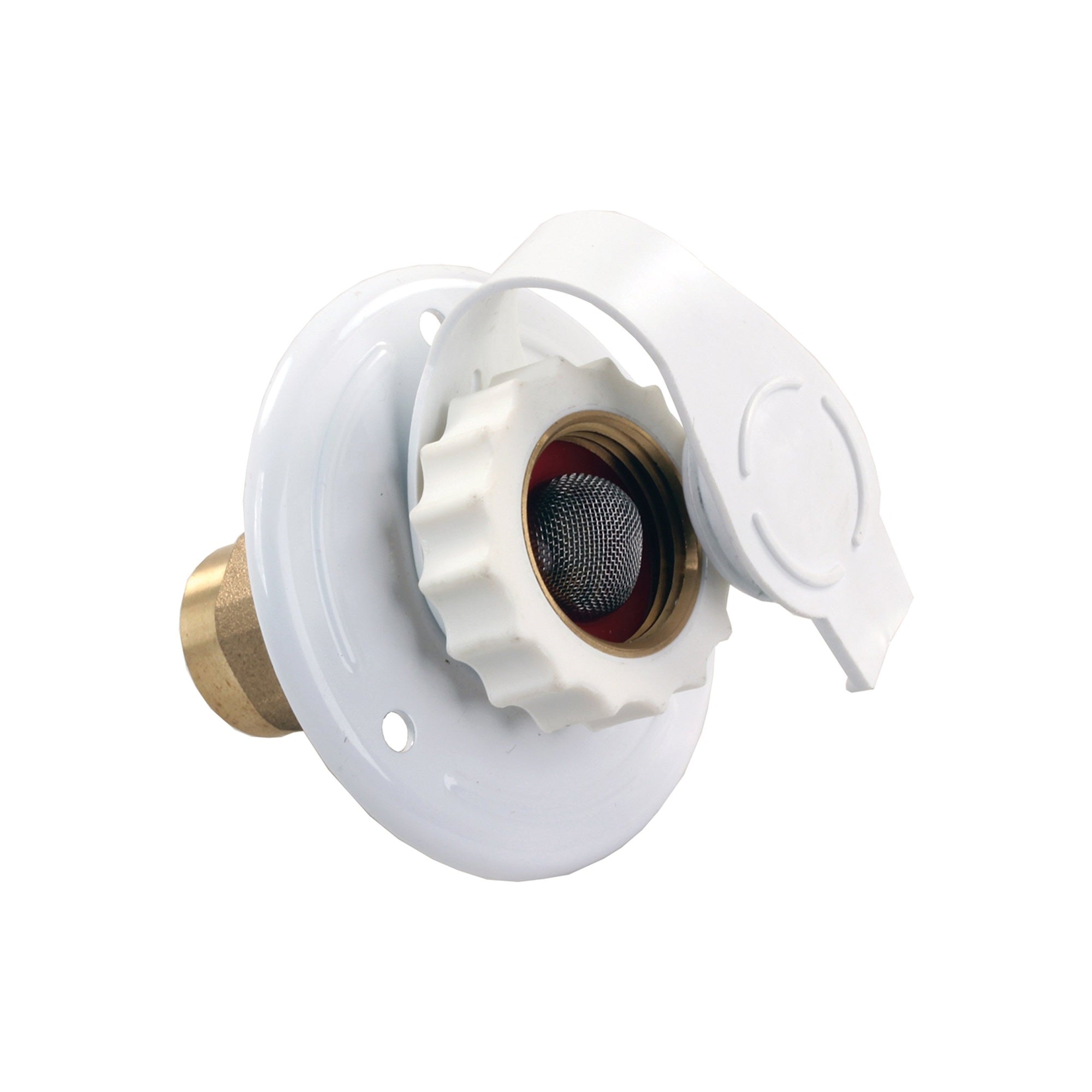 Jr Products 62155 White Aluminum City Water Flange - 1/2' Fpt X 3/4'