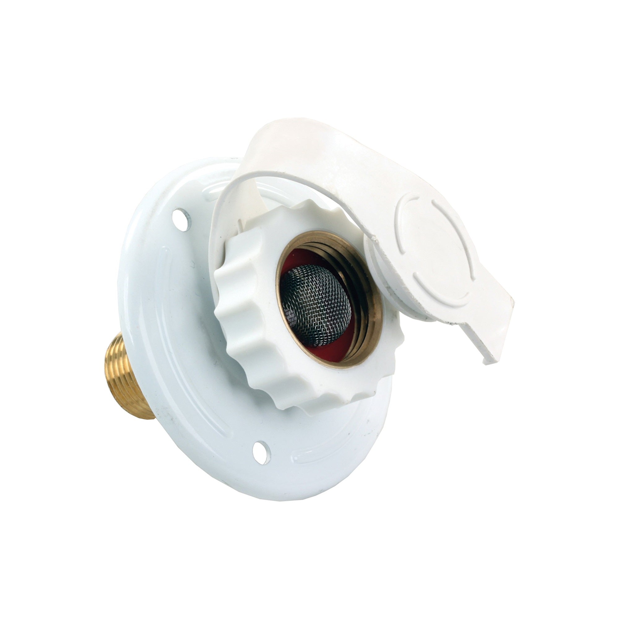 Jr Products 62165 White Aluminum City Water Flange - 12' Mpt X 3/4'