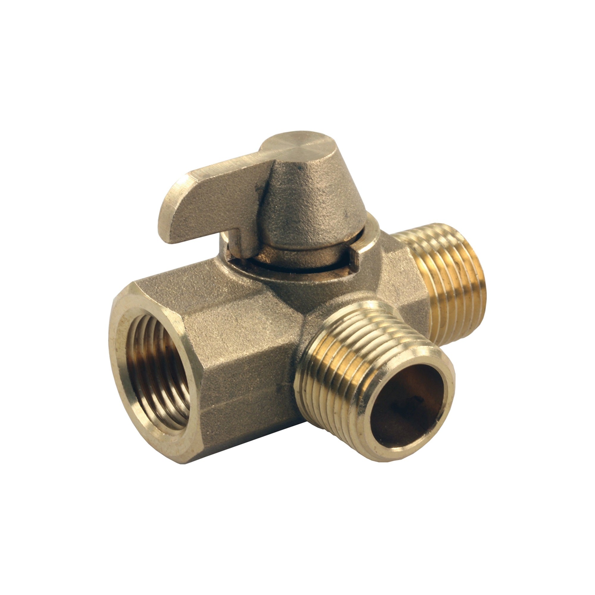 Jr Products 62245 3-Way Brass Diverter Valve - 1/2' Mpt X 1/2' Mpt X 1/2' Fpt