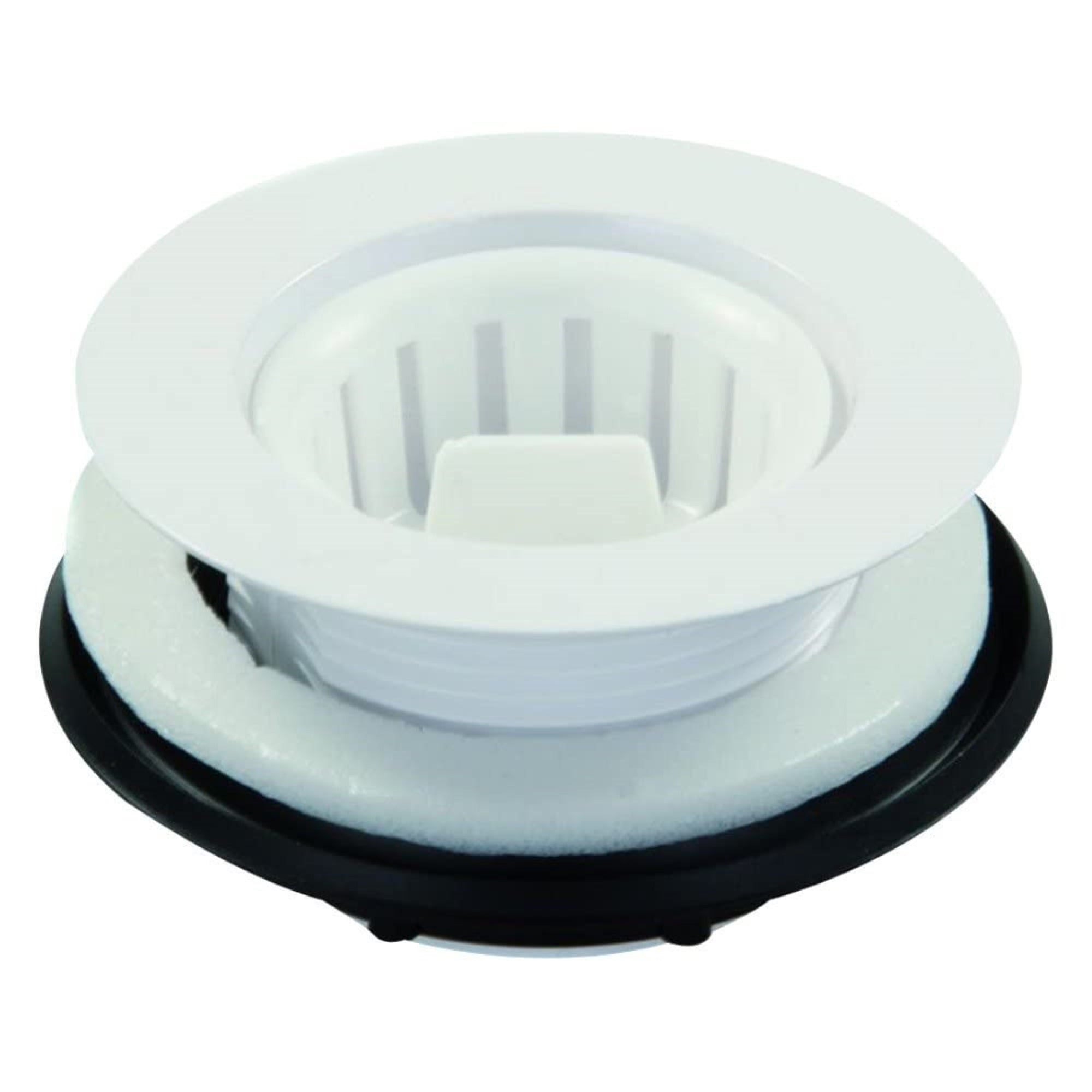 Jr Products 95015 Strainer With Threaded Basket - White